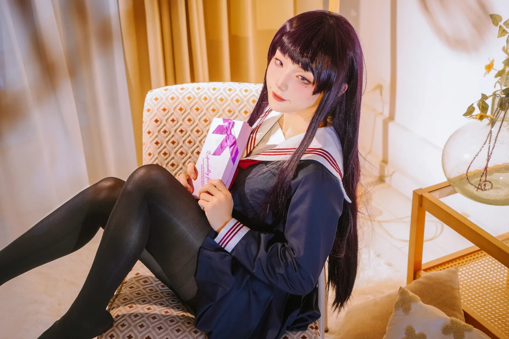 五更琉璃cos, JK制服, 黑猫cos, 二次元少女写真, 我的妹妹不可能这么可爱 - 第5张