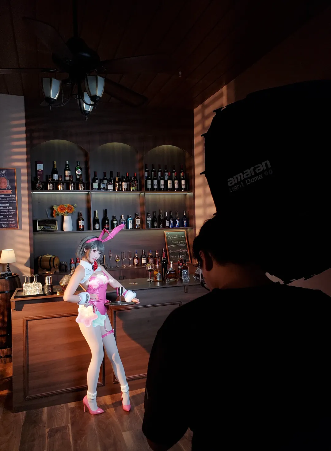 Goddess of Victory: Nikke, Anime cosplay, Studio shooting, Bunny girl outfit, Milk cosplay