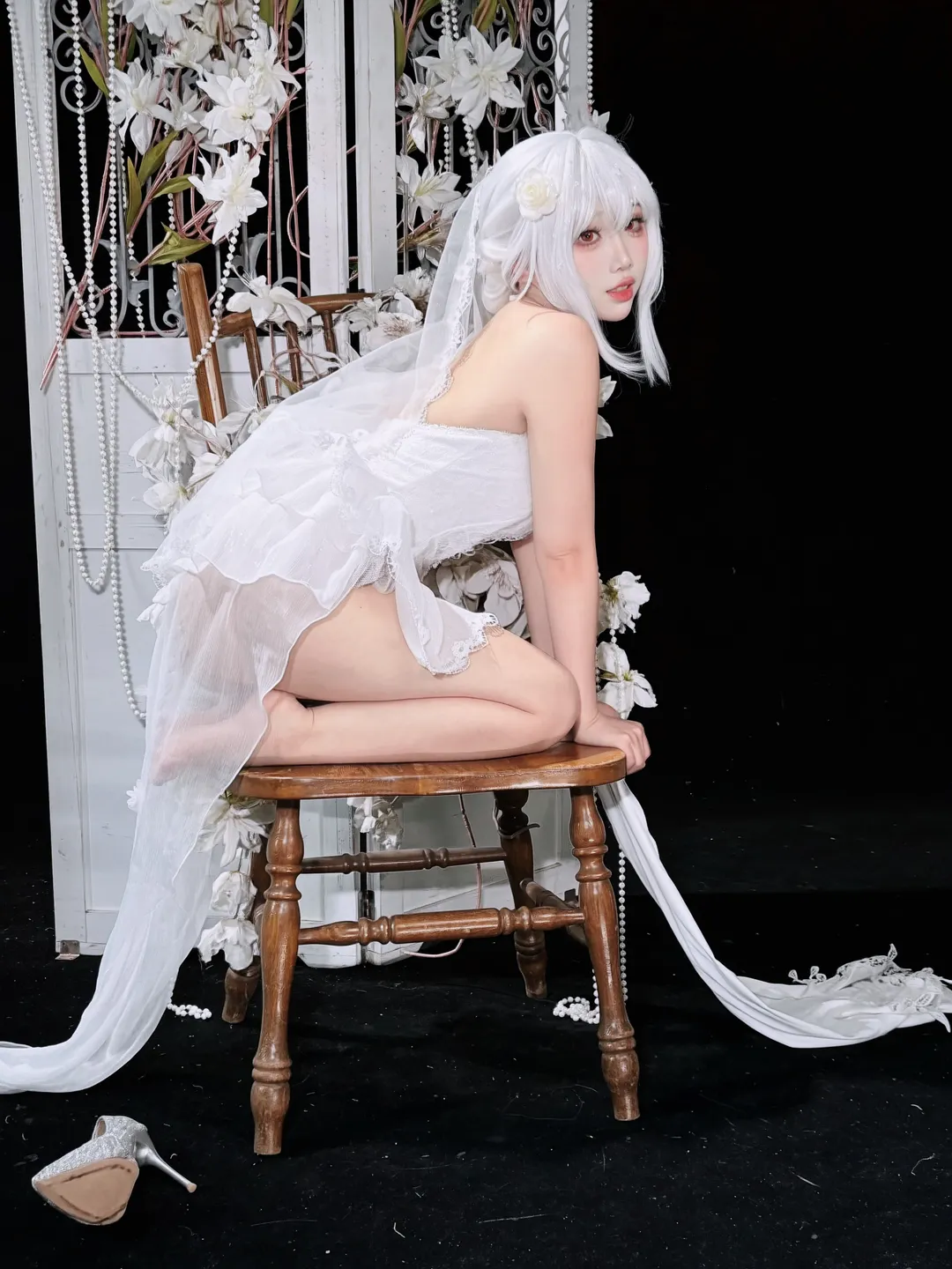 Aesthetic Portrait, Azur Lane, Wedding dress style, Sirius cosplay, Oath Wedding Skin