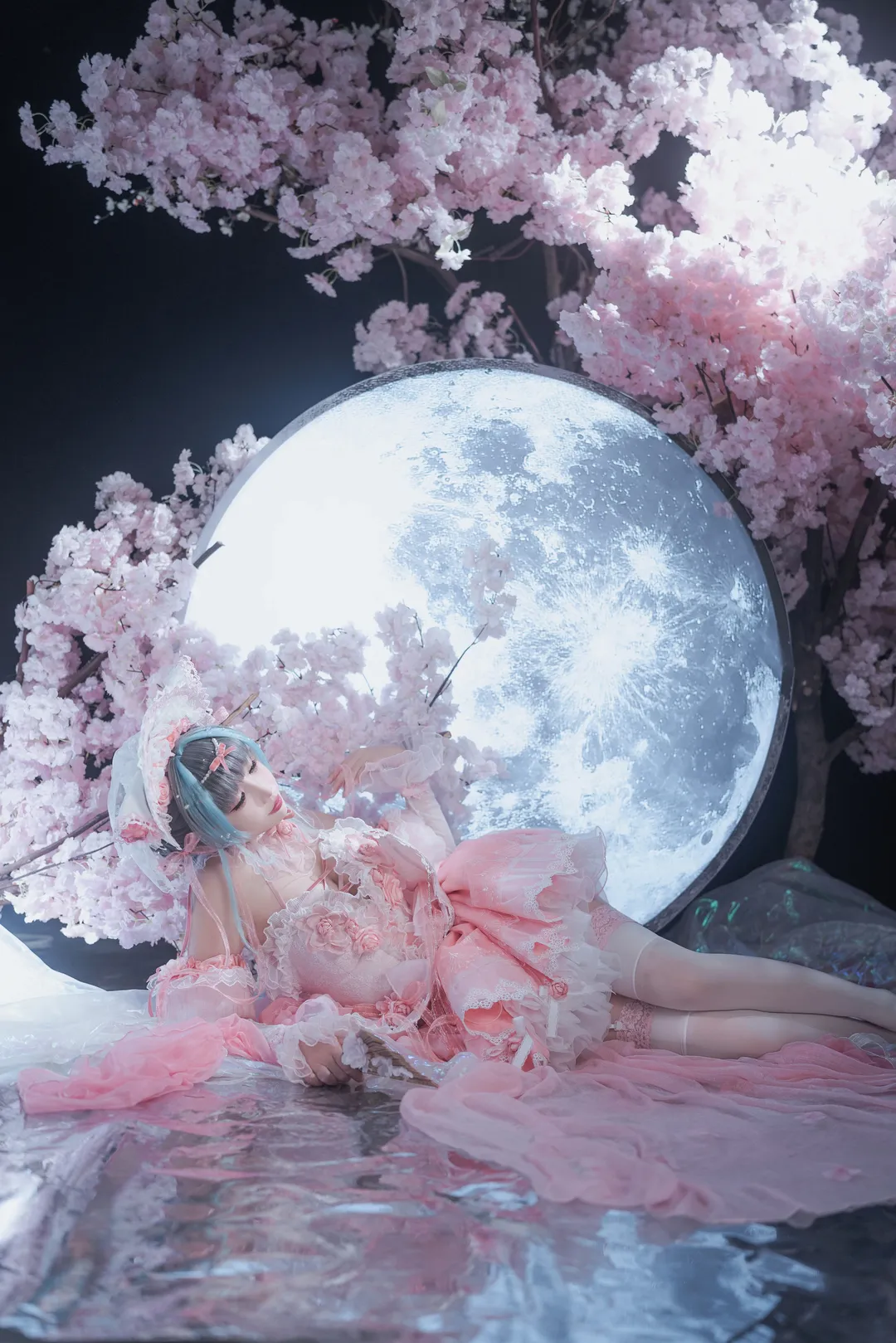 二次元摄影, 柴郡cos, 碧蓝航线, 樱花背景, 粉色系cosplay - 第3张
