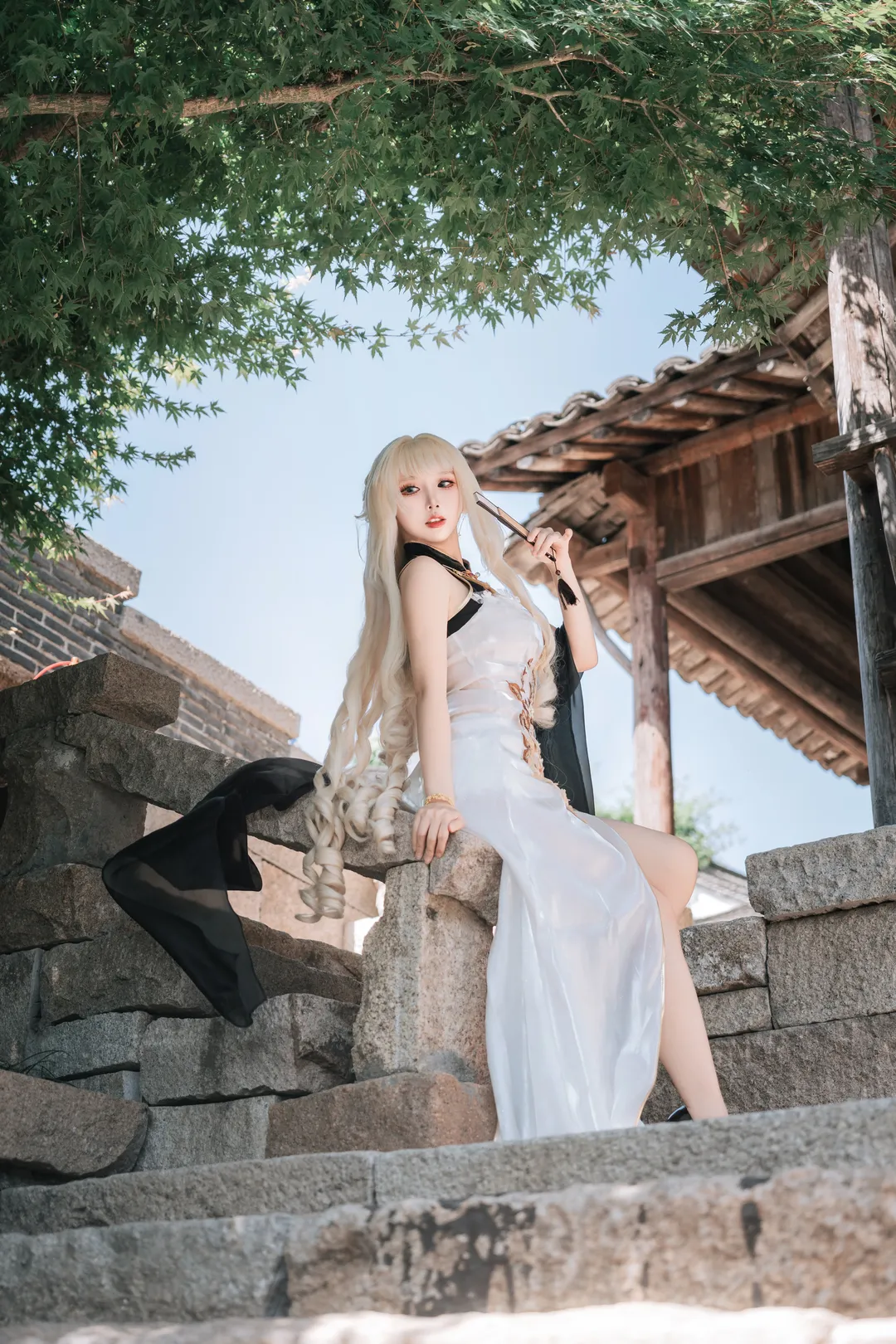 户外摄影, 胜利女神：妮姬, 国风cosplay, 皇冠cos, 旗袍写真