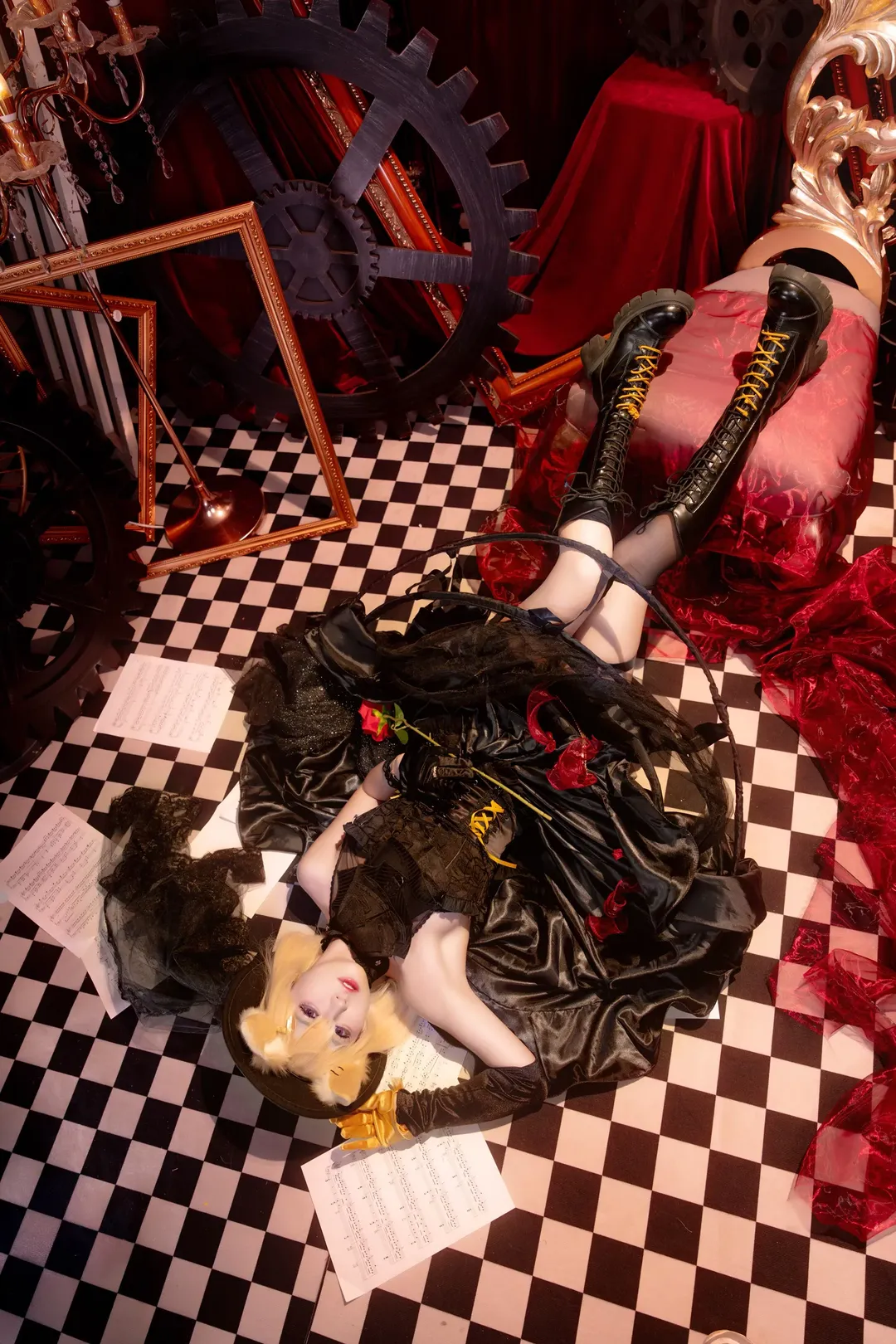 明日方舟, 三角初华cos, AveMujica联动, 哥特风cosplay, 双人摄影 - 第2张