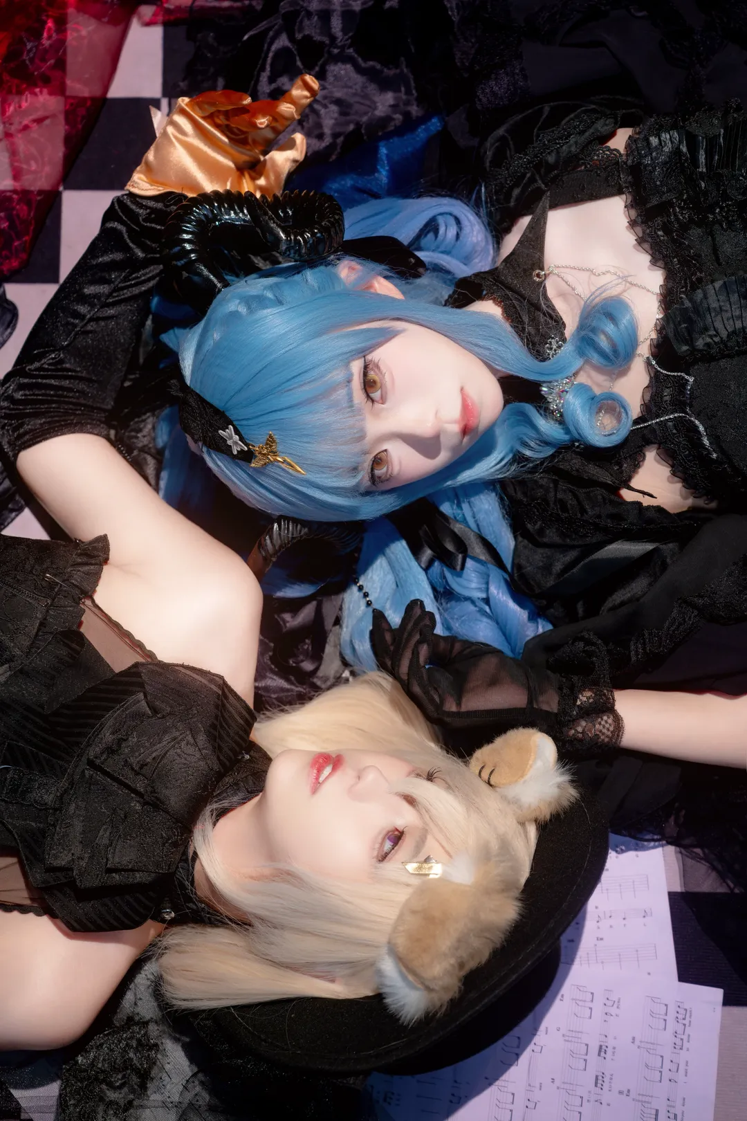 明日方舟, 三角初华cos, AveMujica联动, 哥特风cosplay, 双人摄影 - 第5张