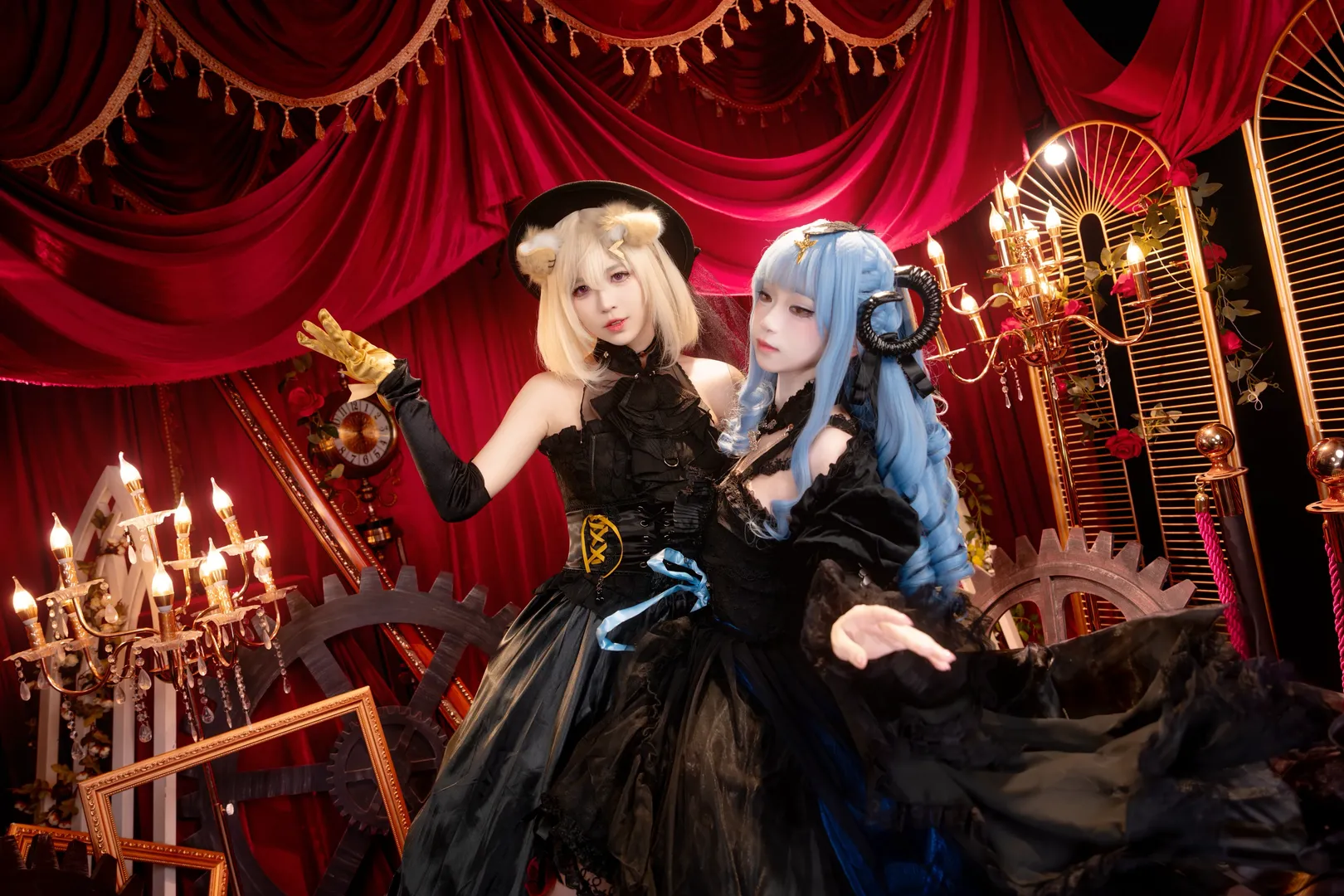 明日方舟, 三角初华cos, AveMujica联动, 哥特风cosplay, 双人摄影 - 第7张