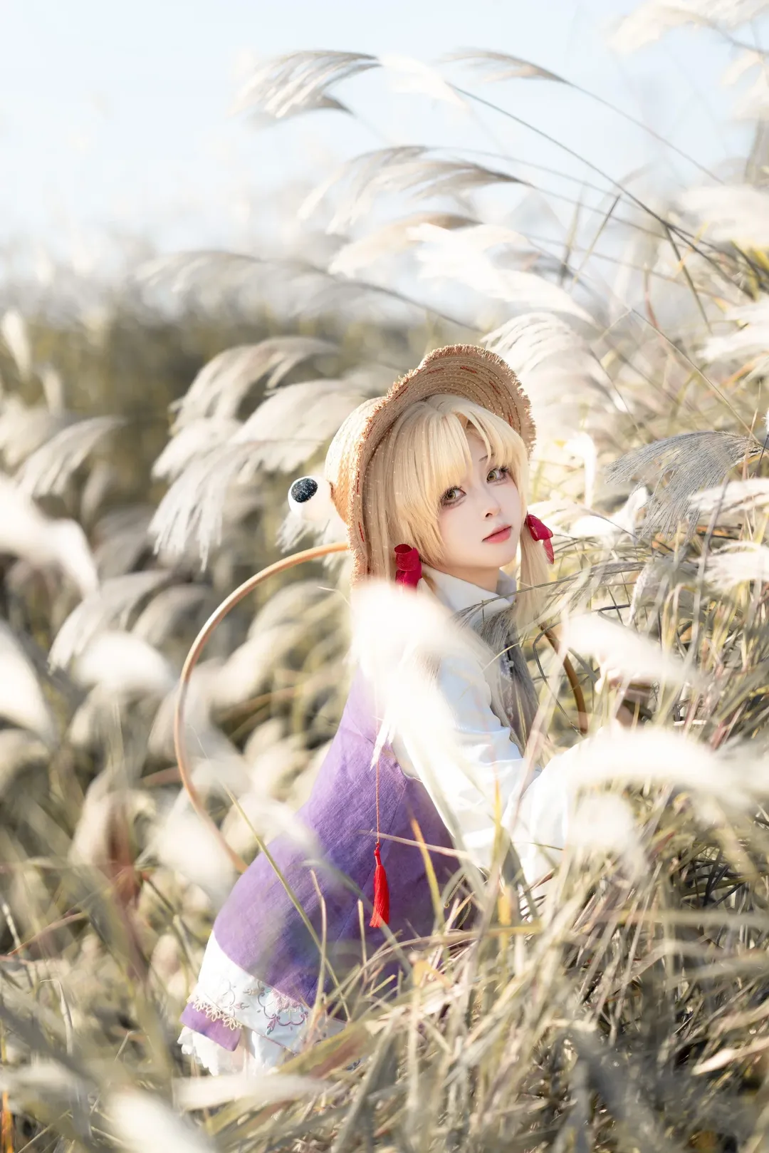 东方project, 二次元cosplay, 外景摄影, 诹访子cos, 芦苇荡 - 第1张