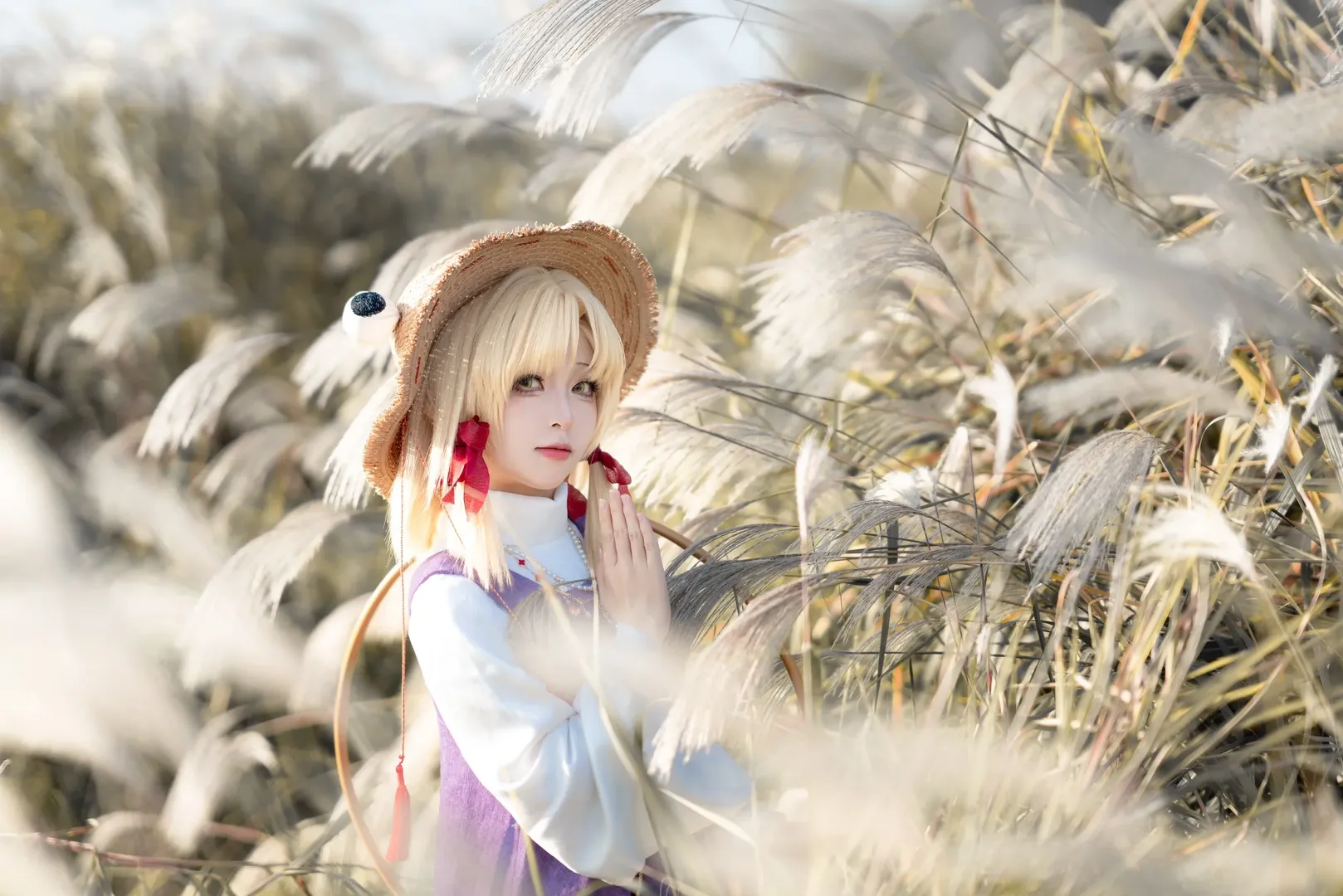东方project, 二次元cosplay, 外景摄影, 诹访子cos, 芦苇荡 - 第2张