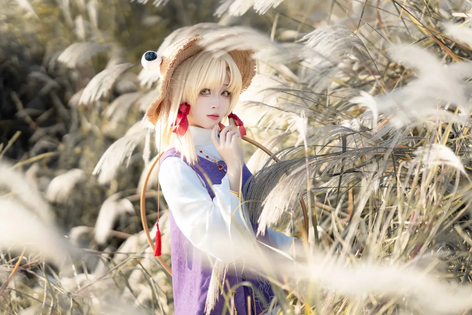 东方project, 二次元cosplay, 外景摄影, 诹访子cos, 芦苇荡 - 第3张
