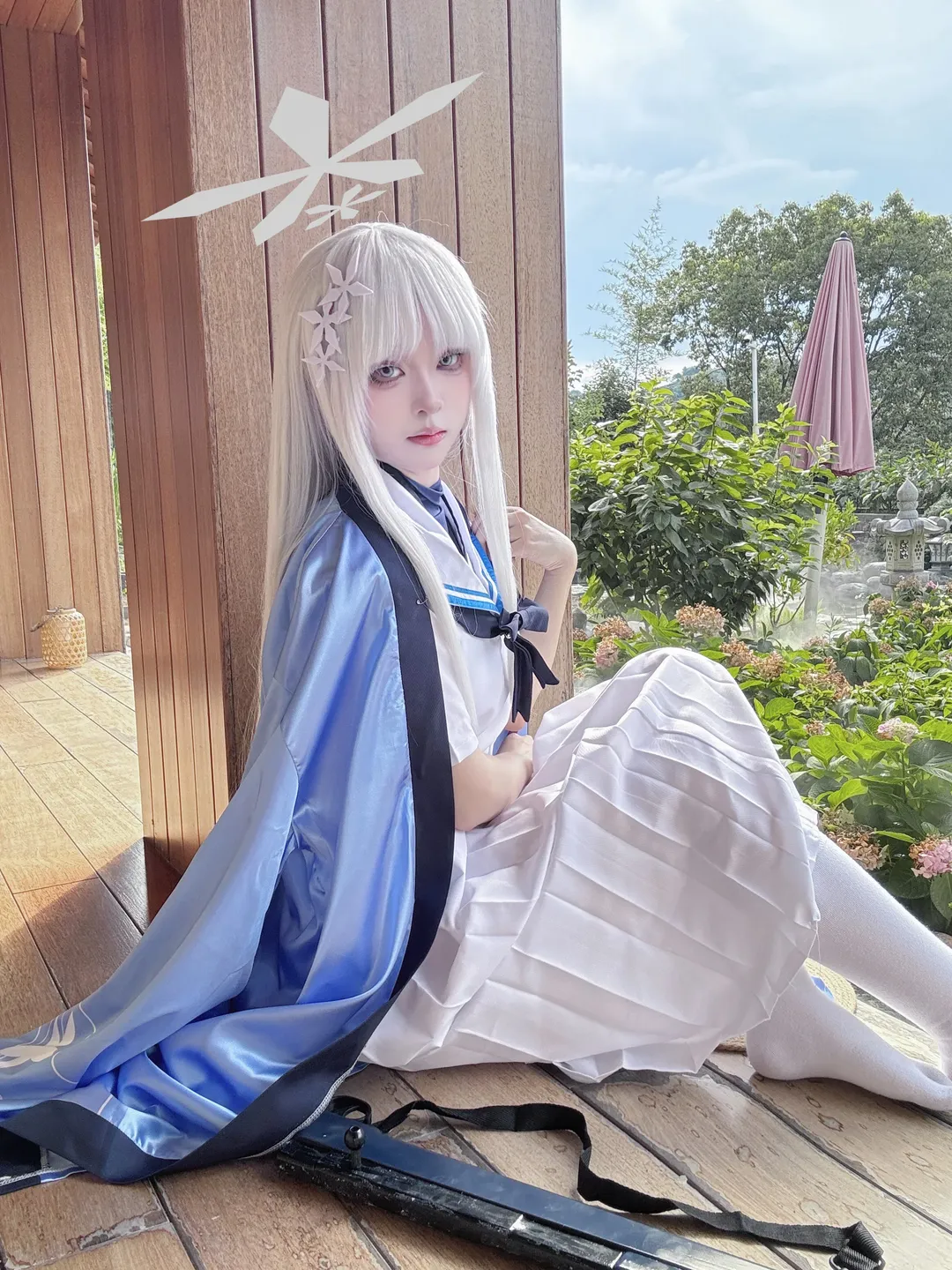雰囲気, ブルーアーカイブ, 御稜ナグサ コスプレ, 日本庭園, 屋外の風景 - 2枚目