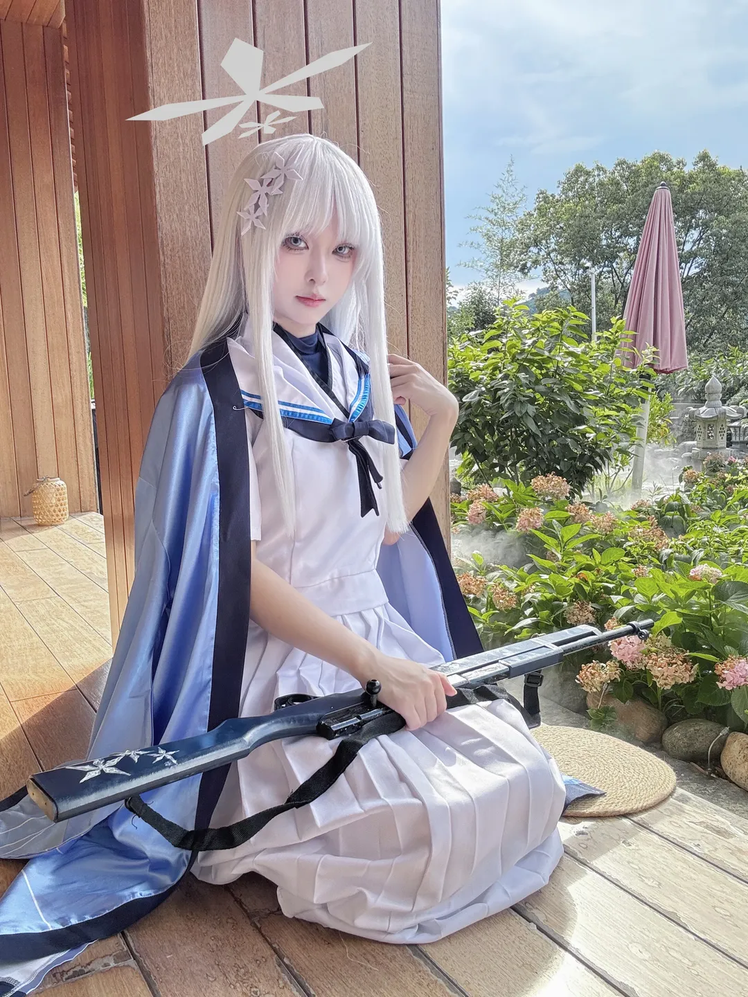 雰囲気, ブルーアーカイブ, 御稜ナグサ コスプレ, 日本庭園, 屋外の風景 - 3枚目
