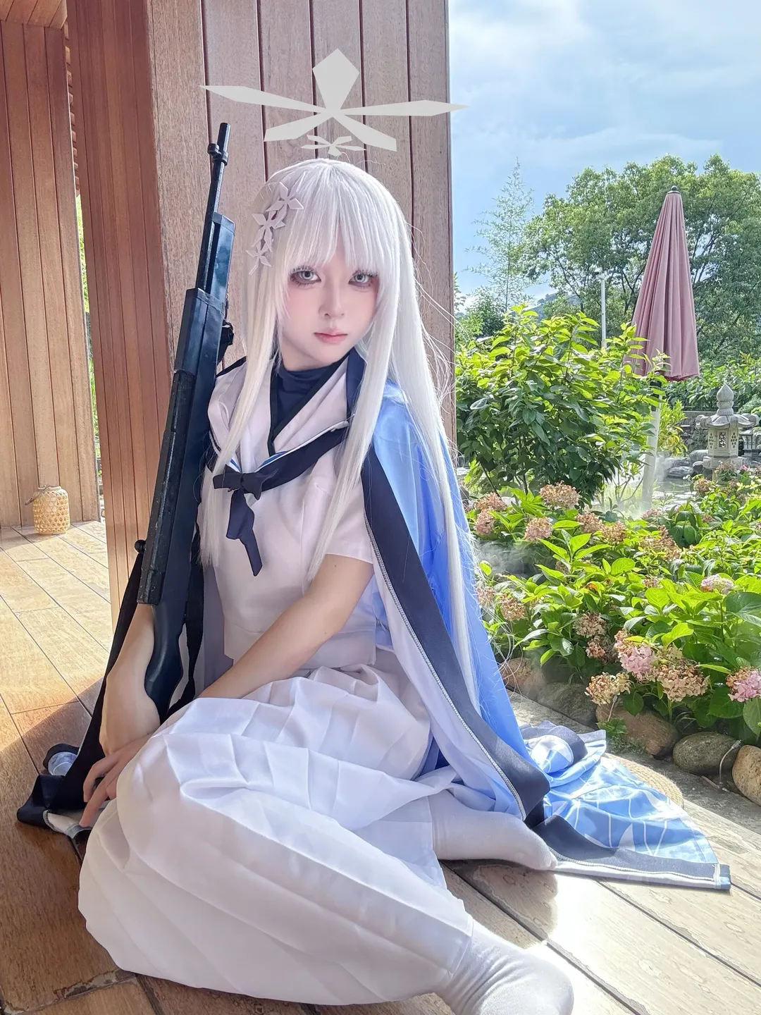 雰囲気, ブルーアーカイブ, 御稜ナグサ コスプレ, 日本庭園, 屋外の風景 - 4枚目
