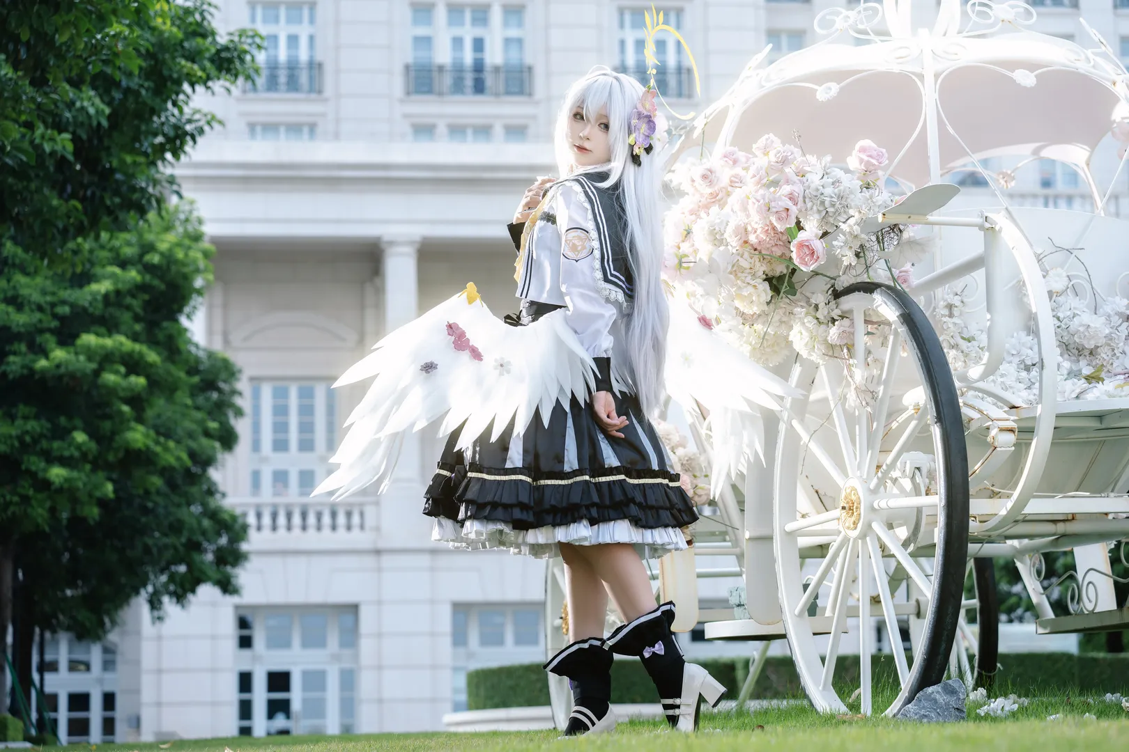 cosplay, 蔚蓝档案, 白洲梓cos, 天使翅膀, 光环 - 第3张