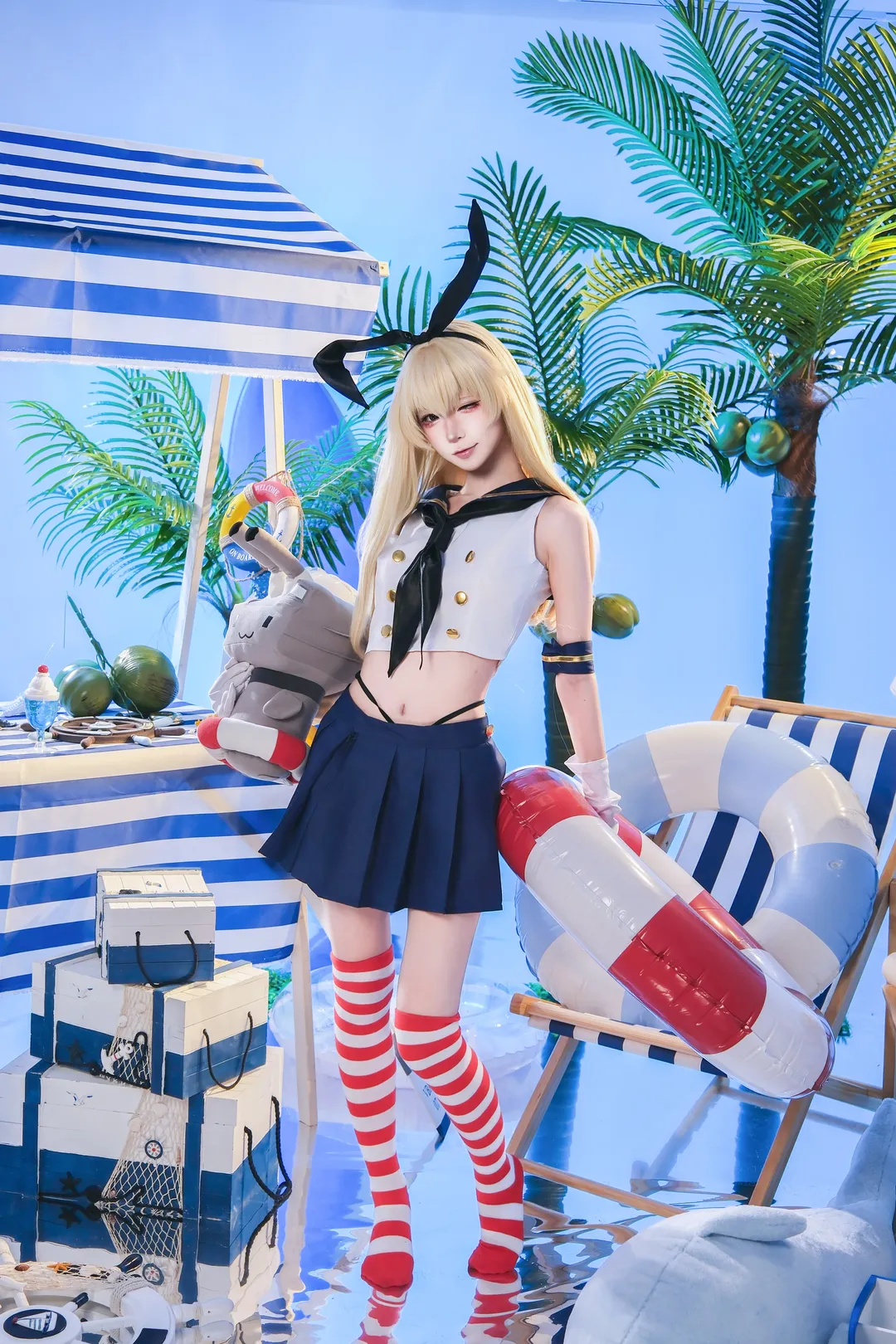 摄影作品, 泳装cosplay, 岛风cos, 舰队collection, 夏日氛围 - 第4张
