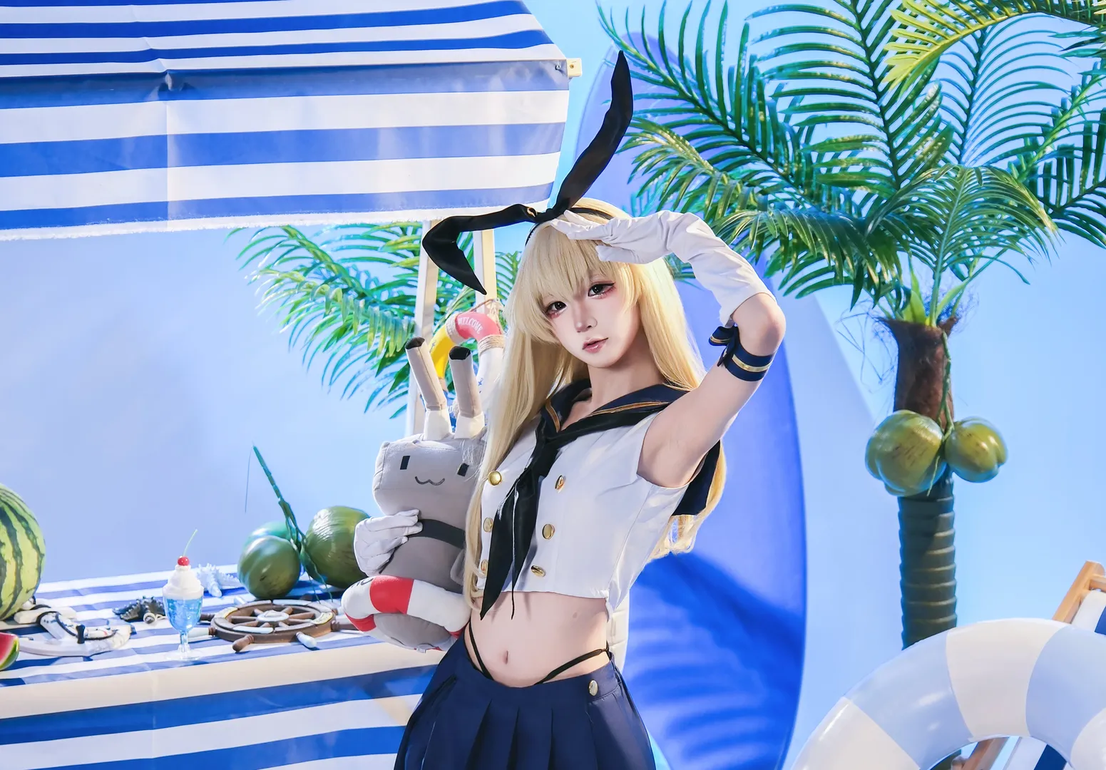 摄影作品, 泳装cosplay, 岛风cos, 舰队collection, 夏日氛围 - 第5张