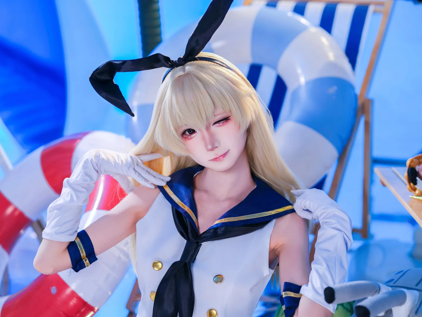 摄影作品, 泳装cosplay, 岛风cos, 舰队collection, 夏日氛围 - 第6张