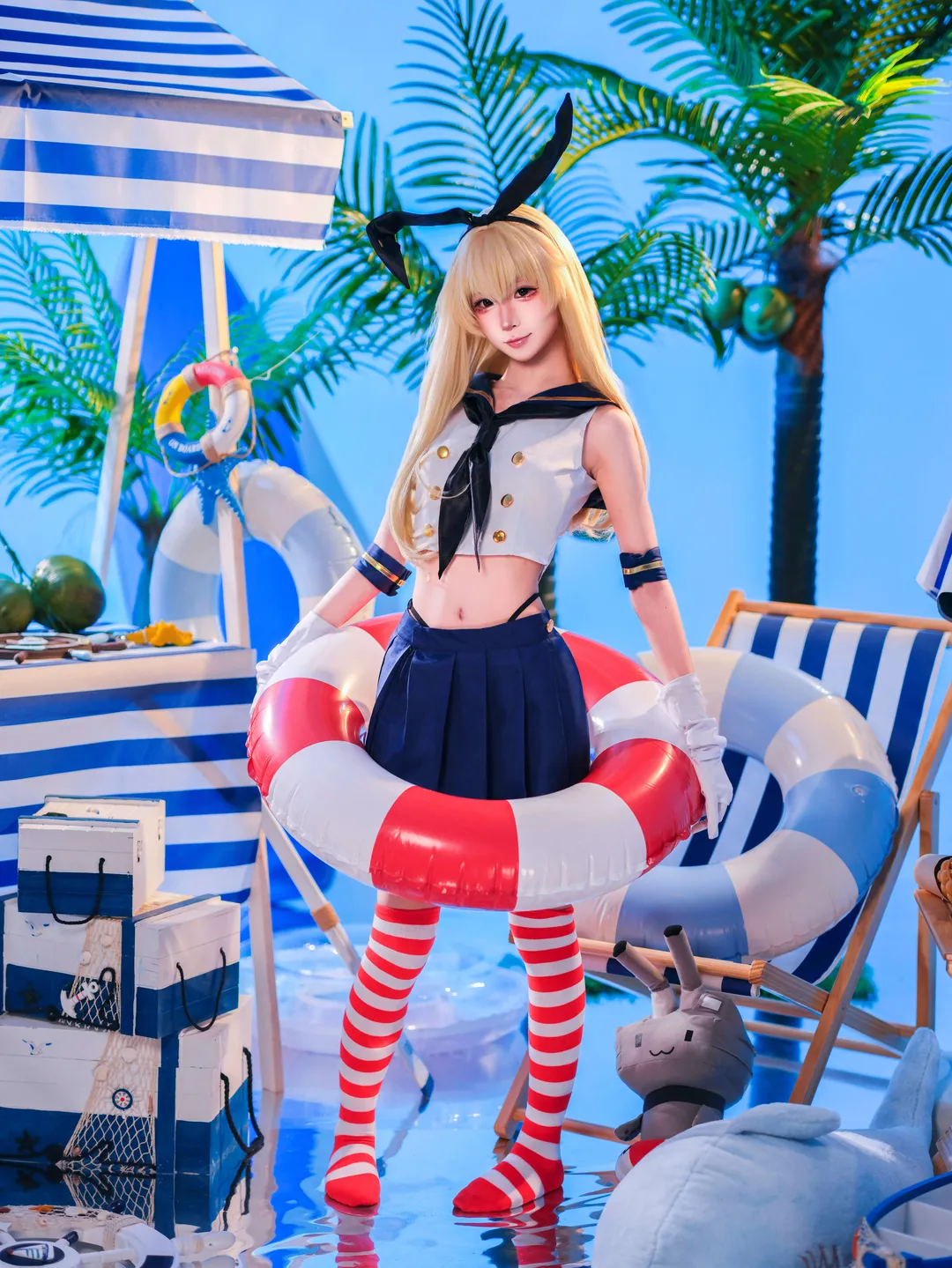 摄影作品, 泳装cosplay, 岛风cos, 舰队collection, 夏日氛围 - 第7张