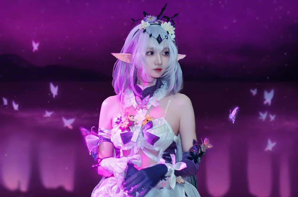 cosplay, Anime-style photography, Honkai: Star Rail, Castorice cosplay, City street photography - Image 2