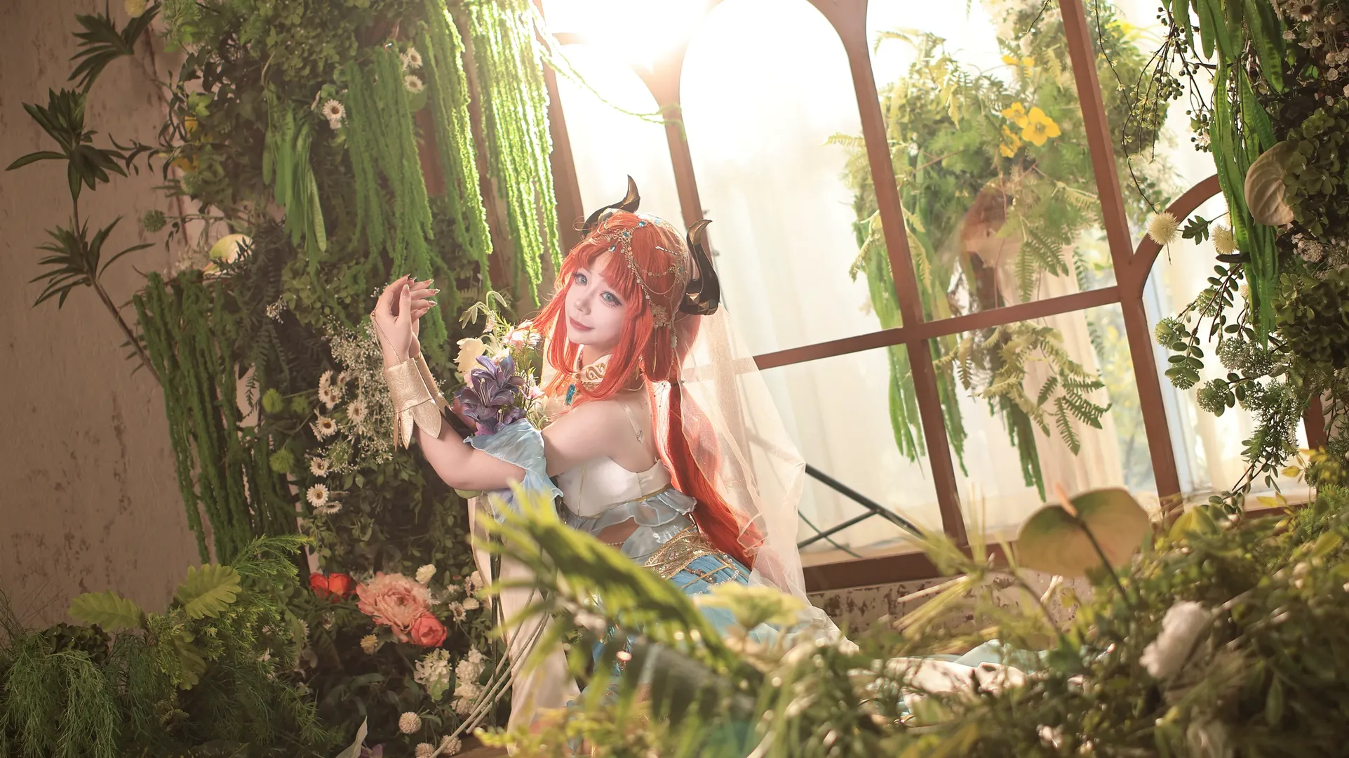 原神, 妮露cos, cosplay摄影, 七重纱之舞, 森林场景