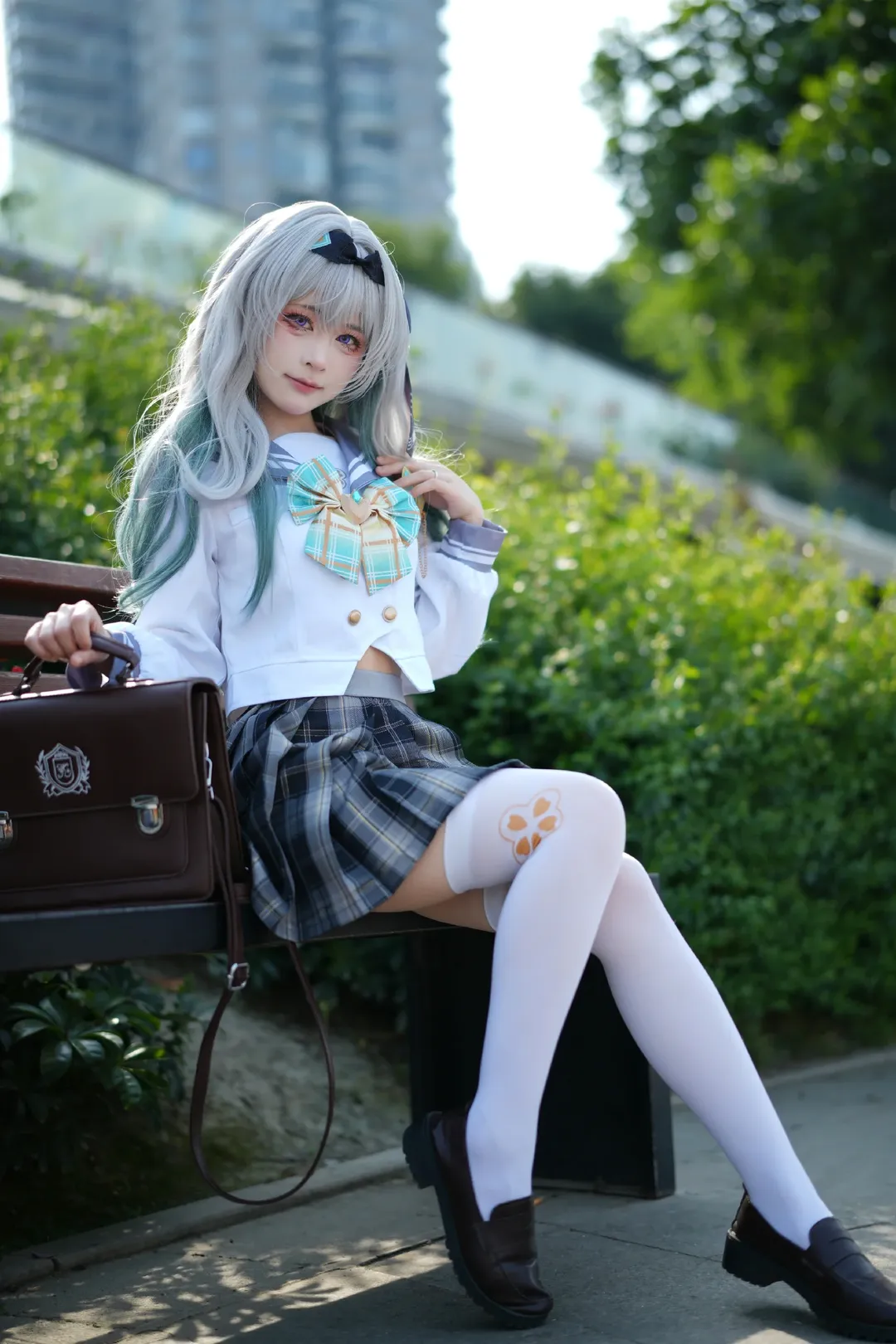 流螢cos, 流螢春日手信, cosplay正片, jk制服, 戶外人像