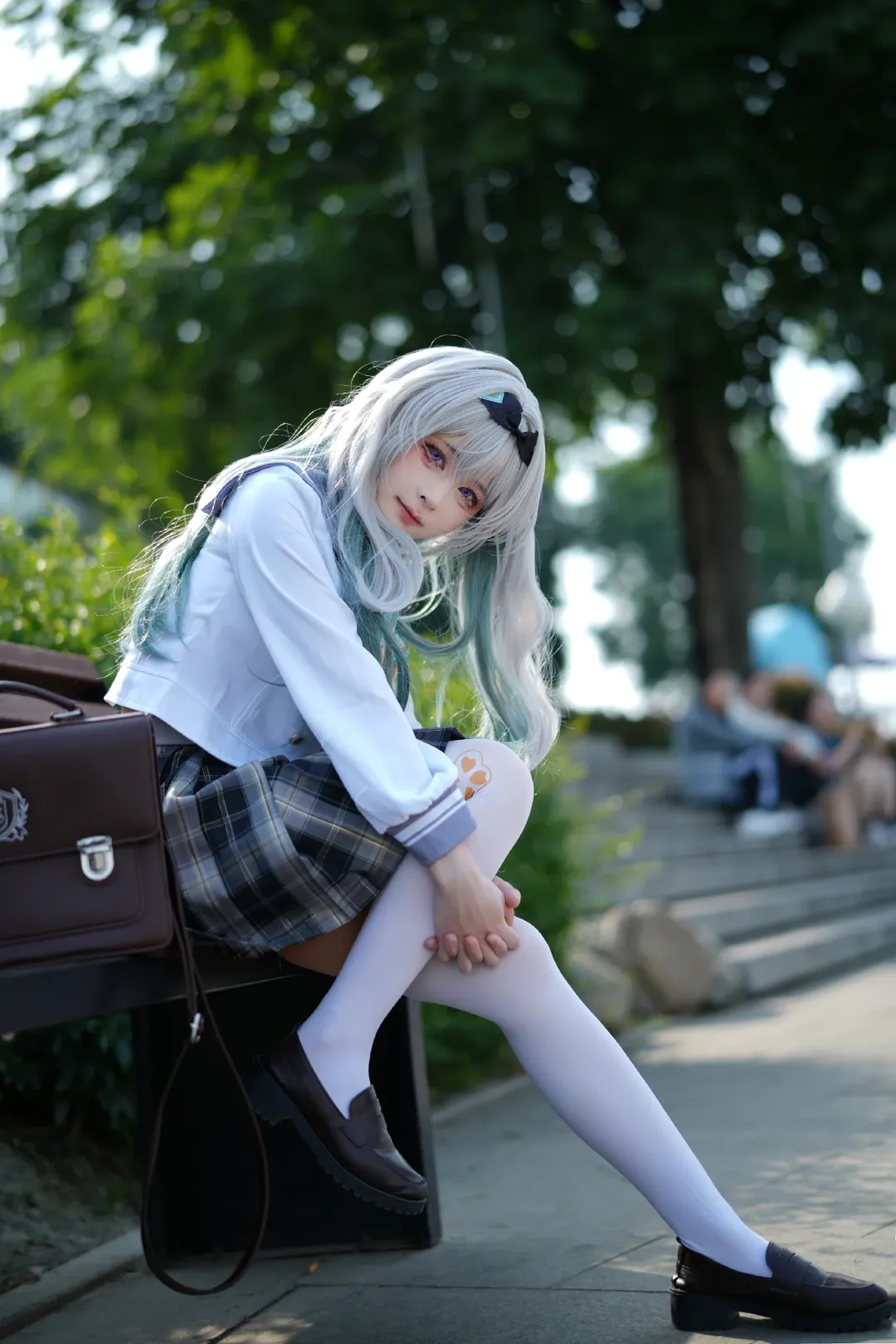 流萤cos, 流萤春日手信, cosplay正片, jk制服, 户外人像 - 第2张