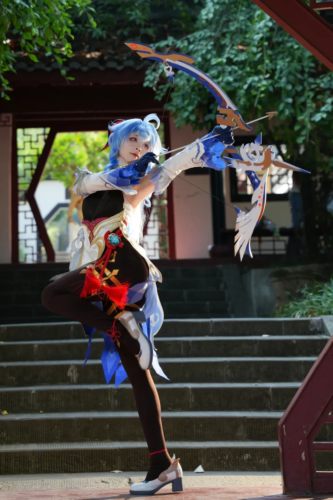 Cosplay, Ganyu Cosplay, Chinese aesthetics, Ancient architecture photography, Sense of liveliness