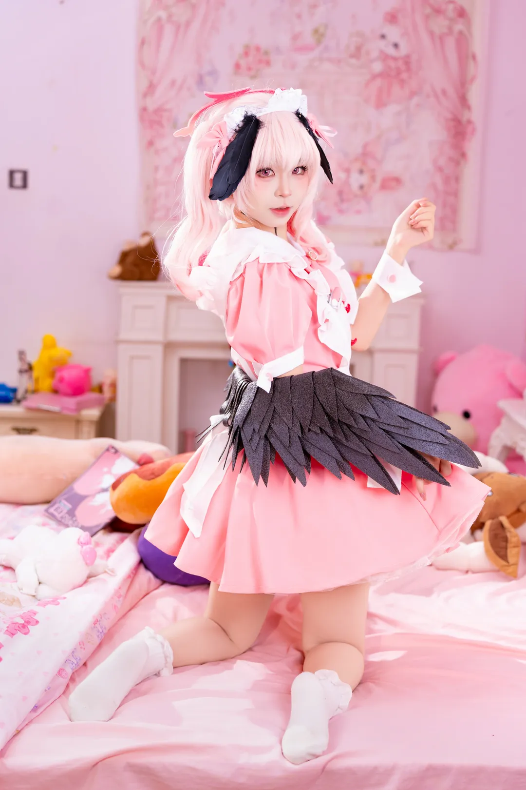 二次元摄影, 蔚蓝档案, 下江小春cos, 女仆装cosplay, 粉调少女 - 第1张
