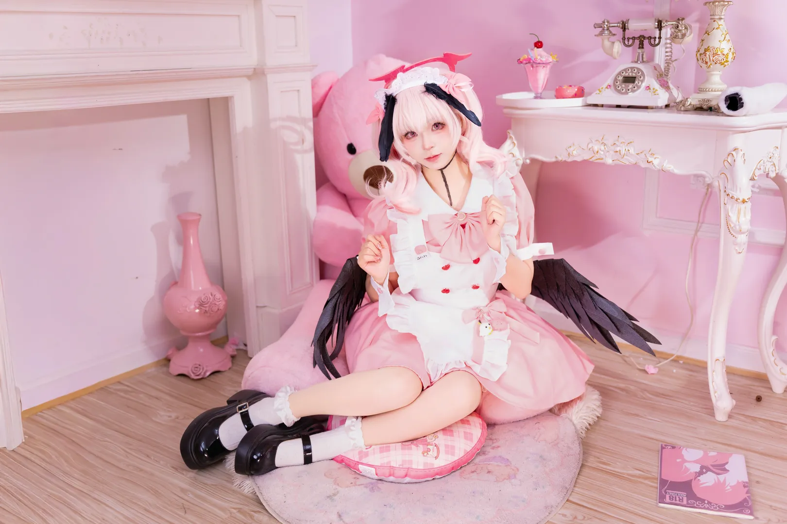二次元摄影, 蔚蓝档案, 下江小春cos, 女仆装cosplay, 粉调少女 - 第7张