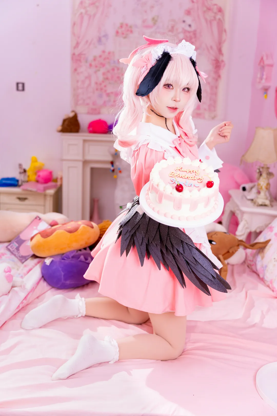 二次元摄影, 蔚蓝档案, 下江小春cos, 女仆装cosplay, 粉调少女 - 第9张