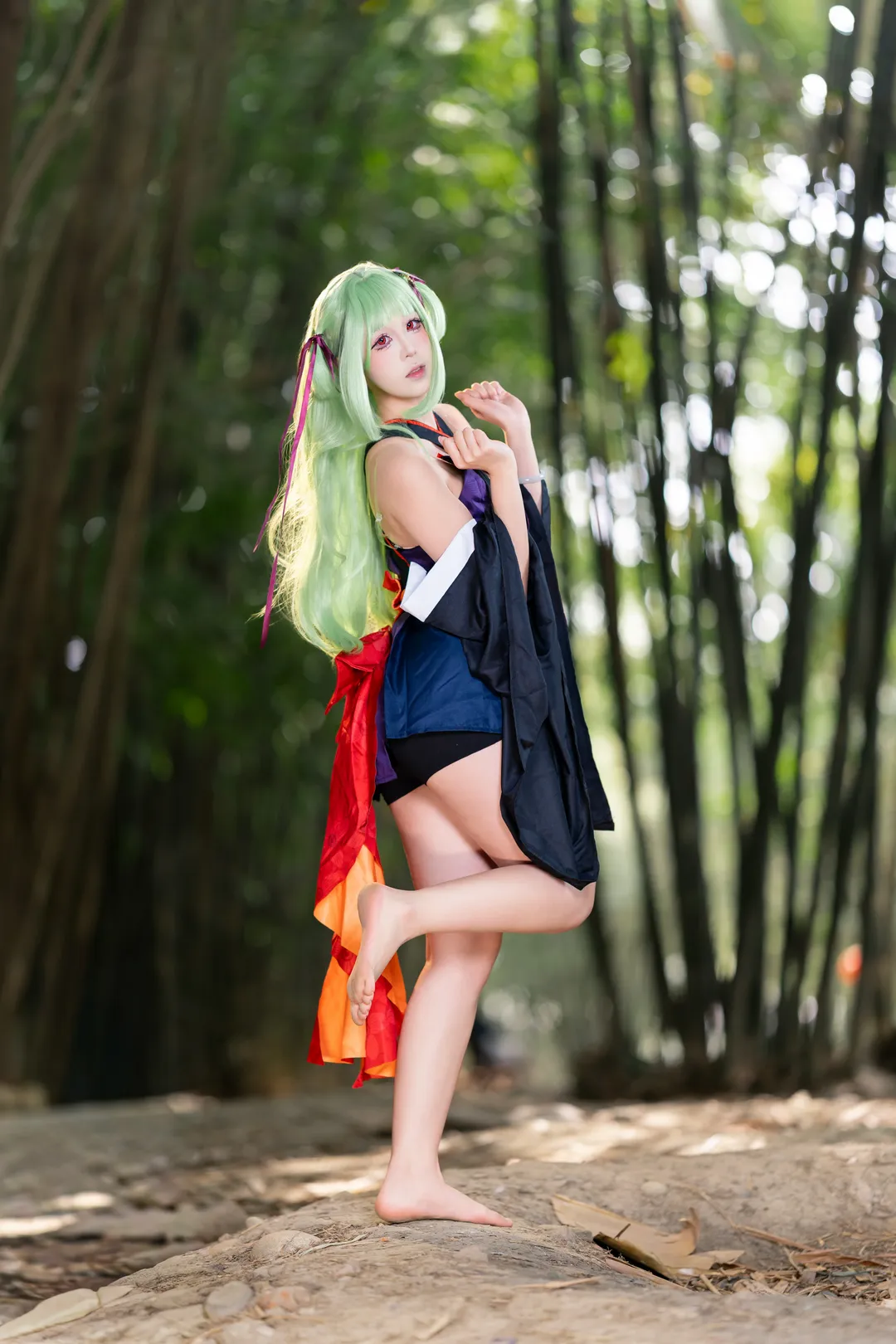 二次元撮影, コスプレ撮影, 竹林でのロケ, ムラサメコスプレ, 千恋＊万花 - 1枚目