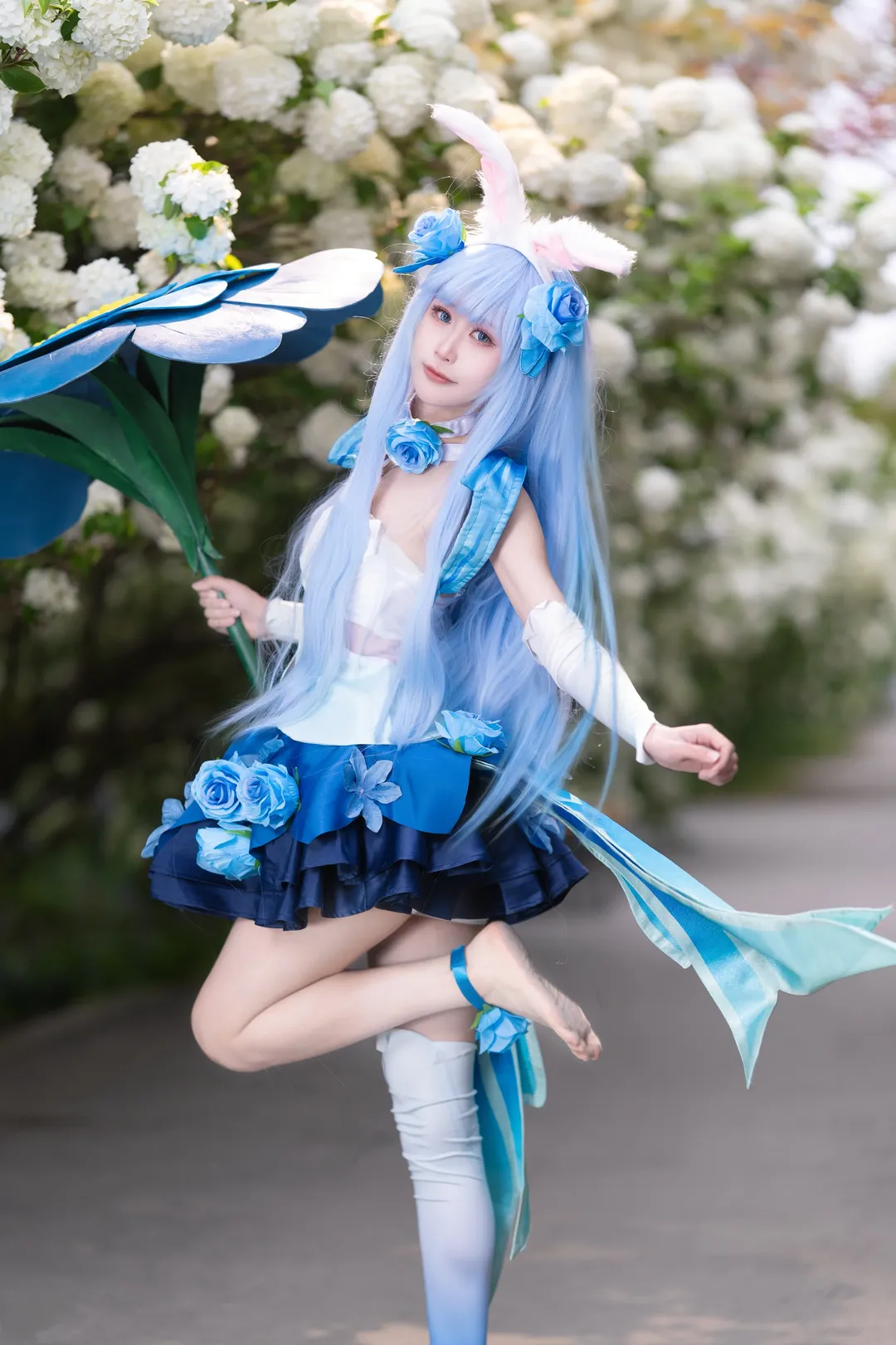 王者荣耀, 公孙离cos, cosplay摄影, 花间舞cos, 花海写真 - 第1张