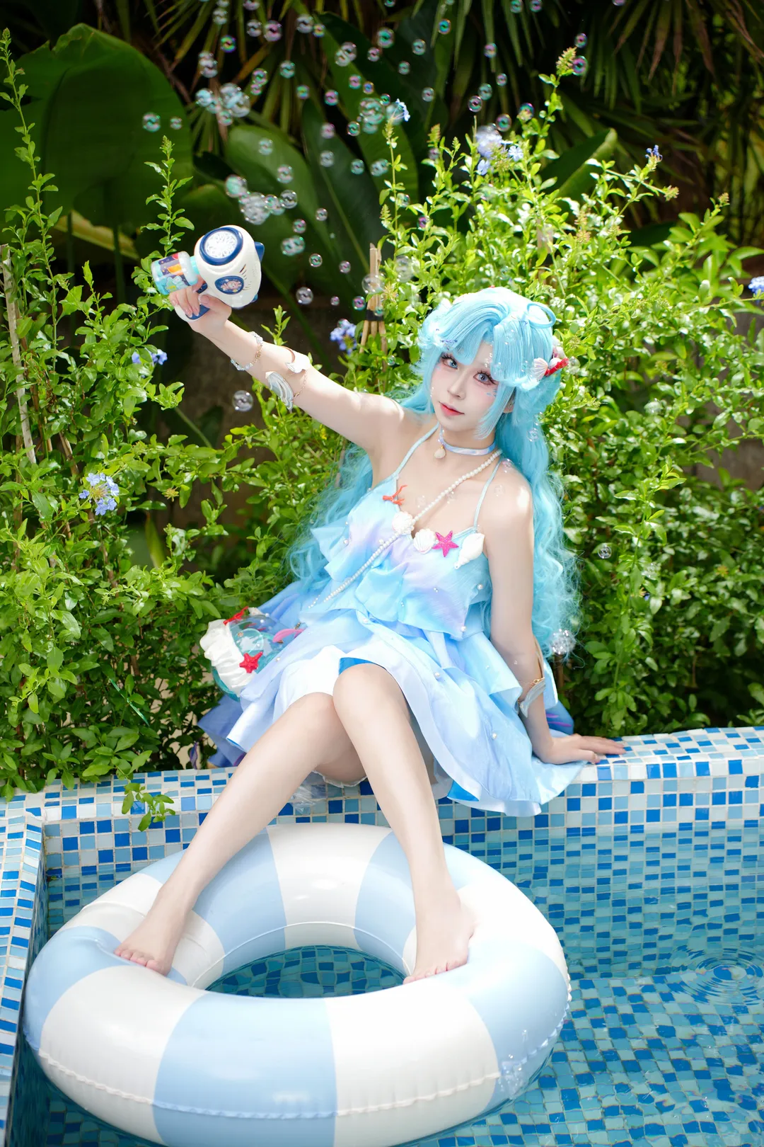 王者荣耀, 朵莉亚cos, cosplay摄影, 泳池拍照, 人鱼公主 - 第2张