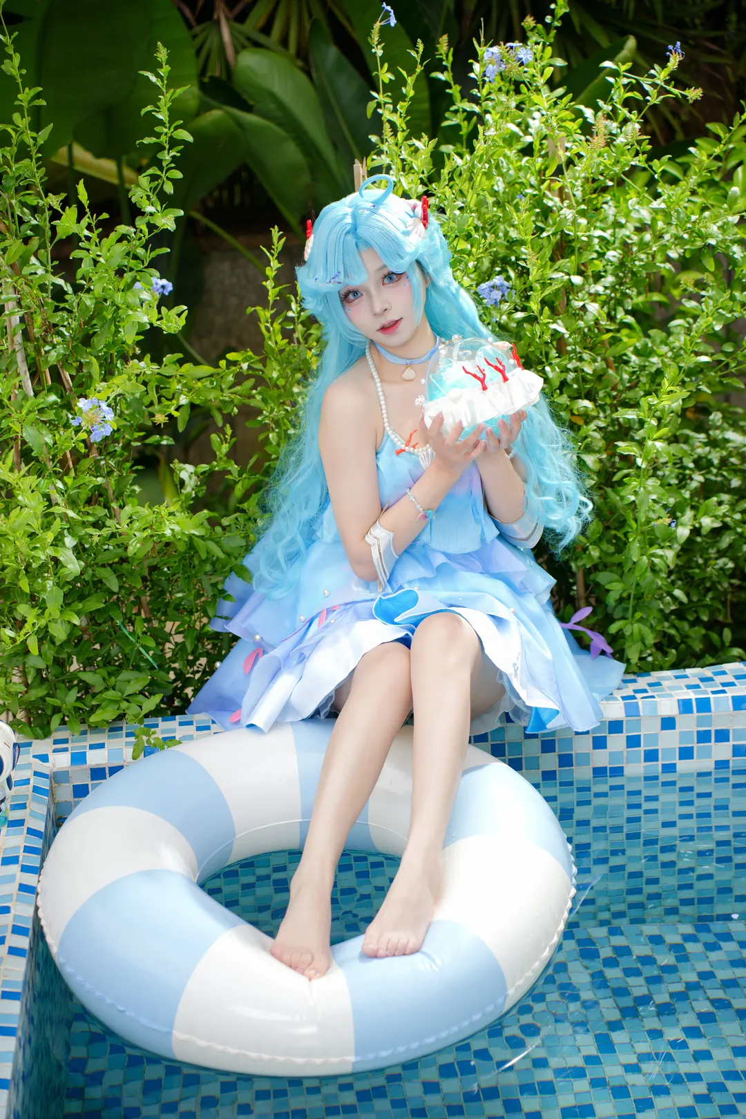王者荣耀, 朵莉亚cos, cosplay摄影, 泳池拍照, 人鱼公主 - 第5张