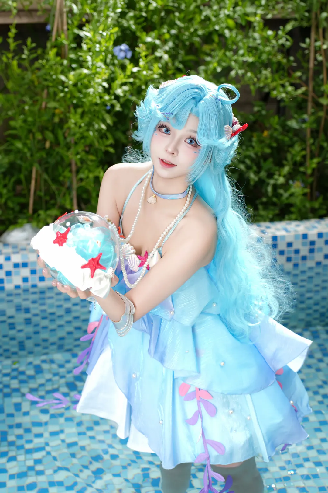 王者荣耀, 朵莉亚cos, cosplay摄影, 泳池拍照, 人鱼公主 - 第6张