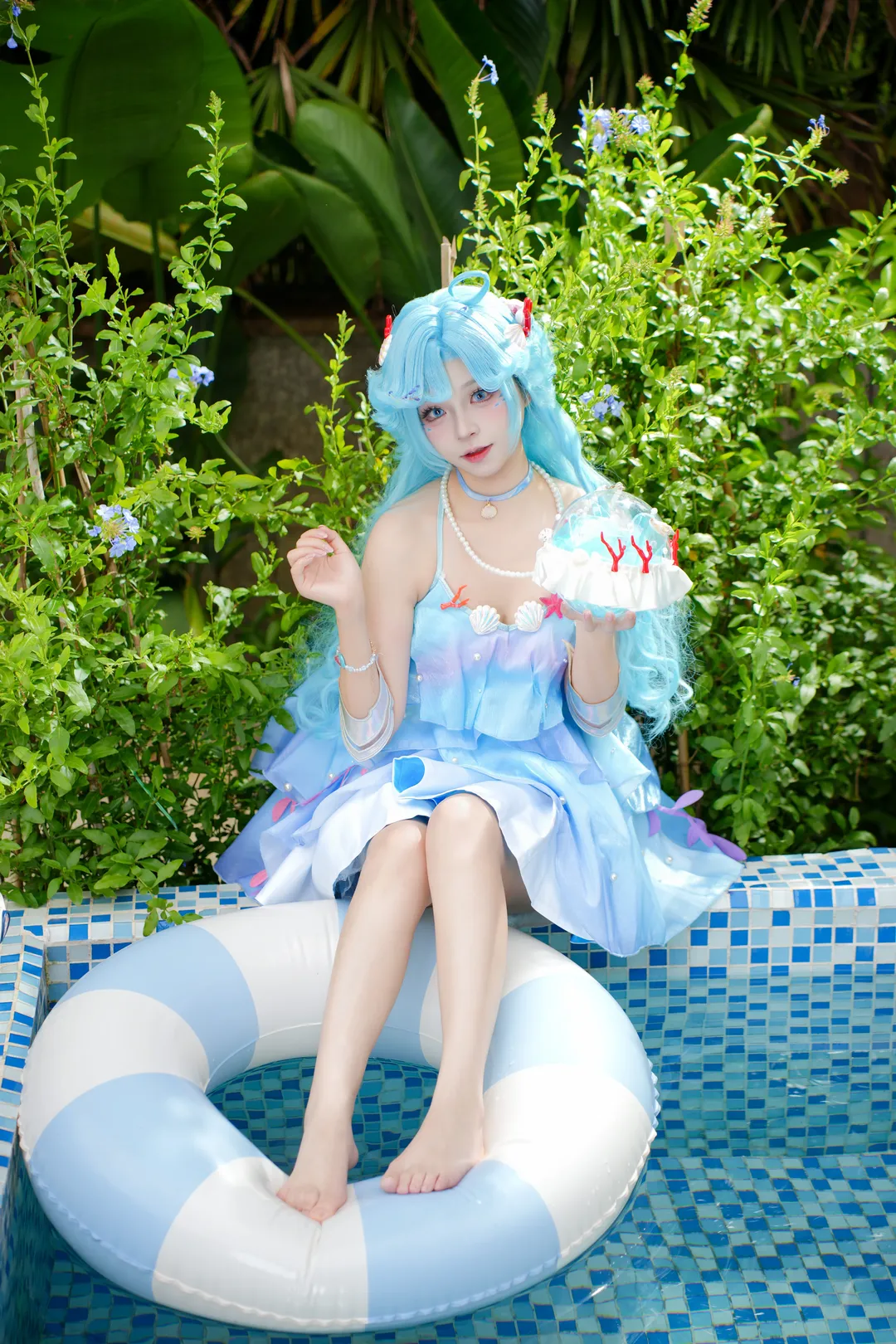 王者荣耀, 朵莉亚cos, cosplay摄影, 泳池拍照, 人鱼公主 - 第7张