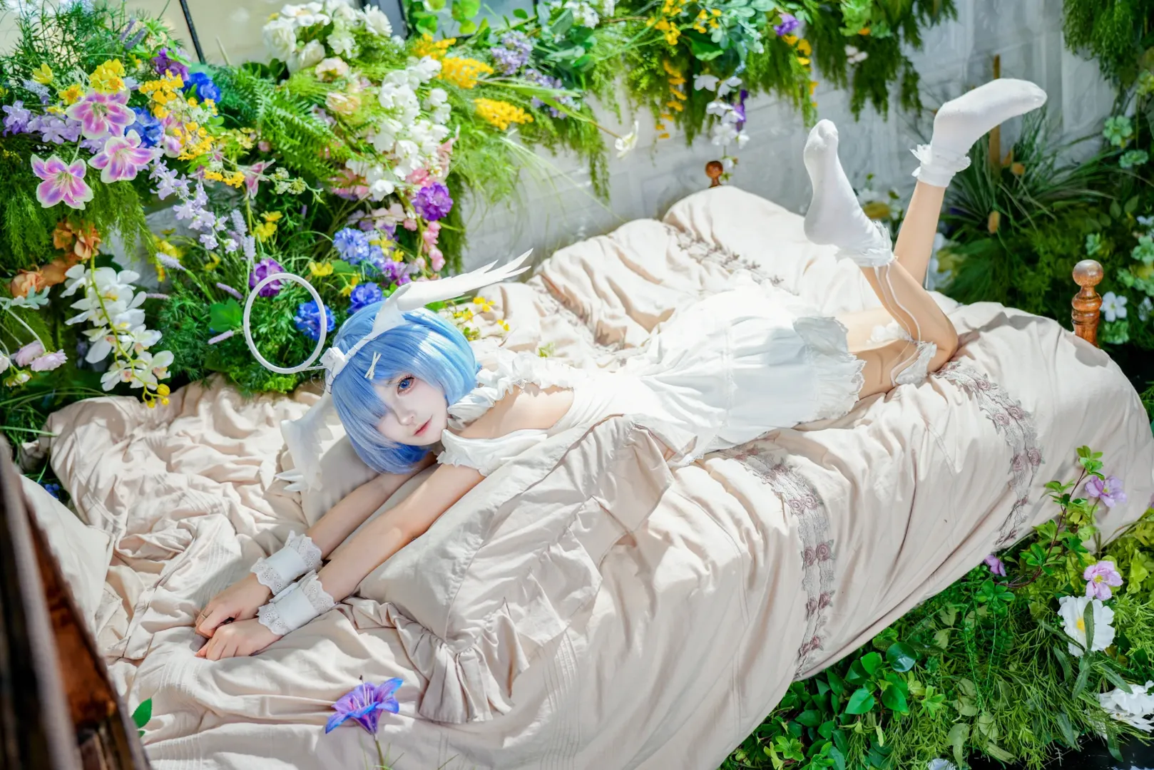 二次元摄影, 蕾姆cos, 甜美风格, cosplay正片, 天使造型 - 第2张