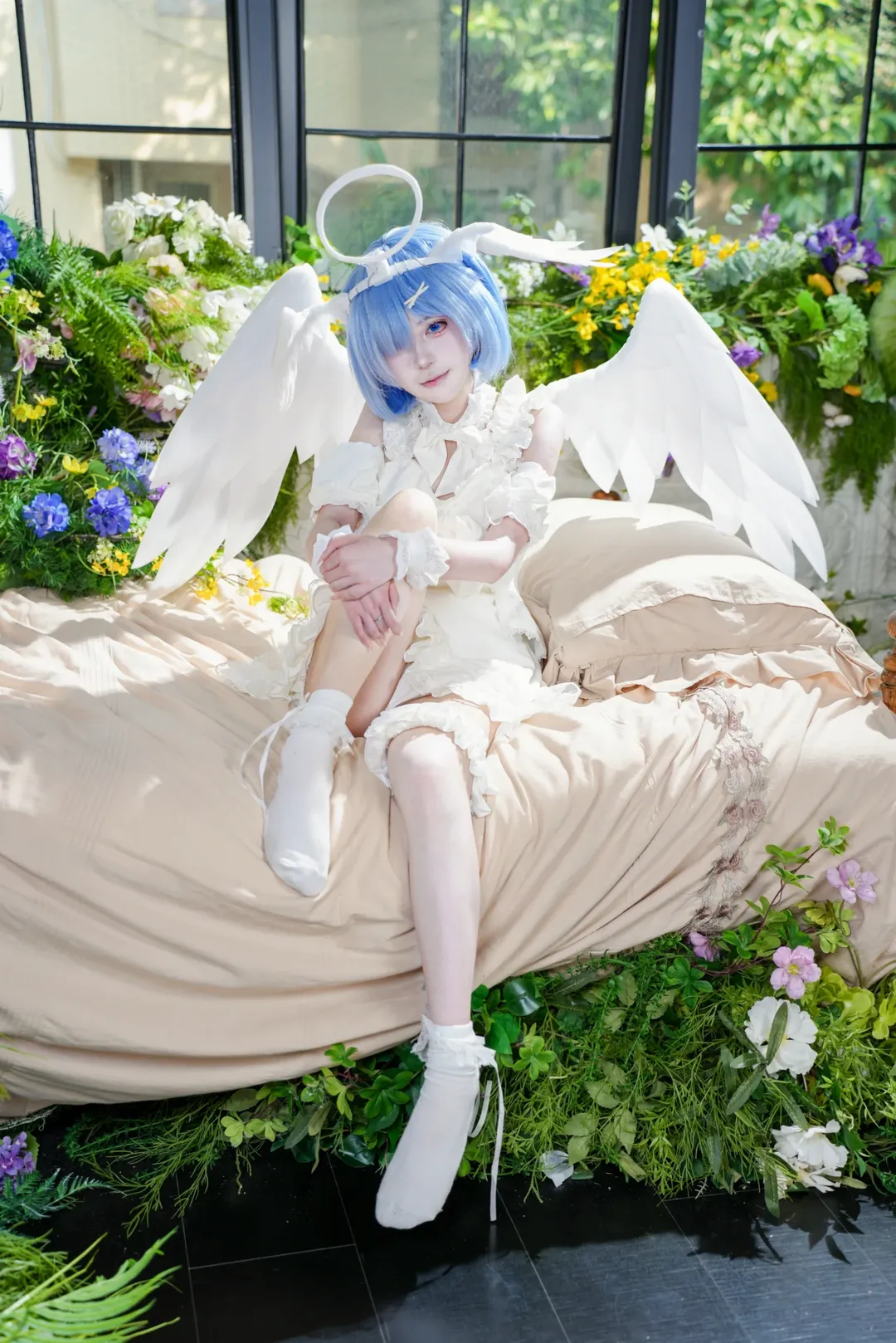 二次元摄影, 蕾姆cos, 甜美风格, cosplay正片, 天使造型 - 第4张