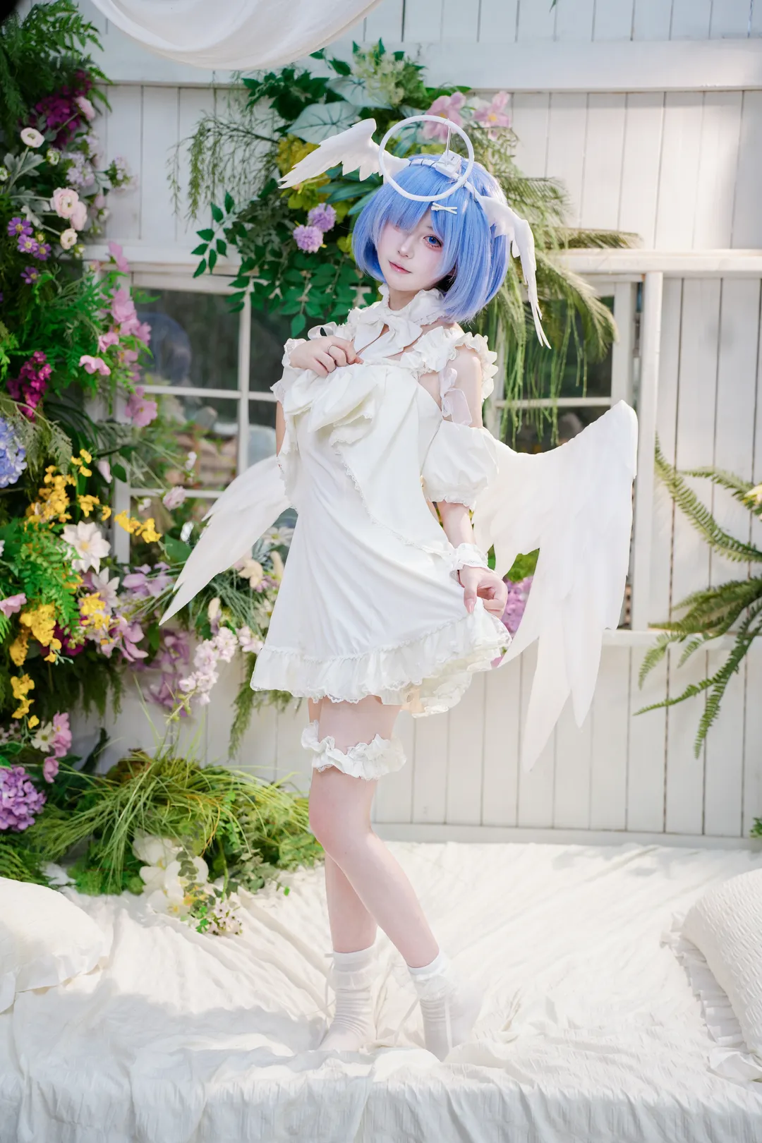二次元摄影, 蕾姆cos, 甜美风格, cosplay正片, 天使造型 - 第5张