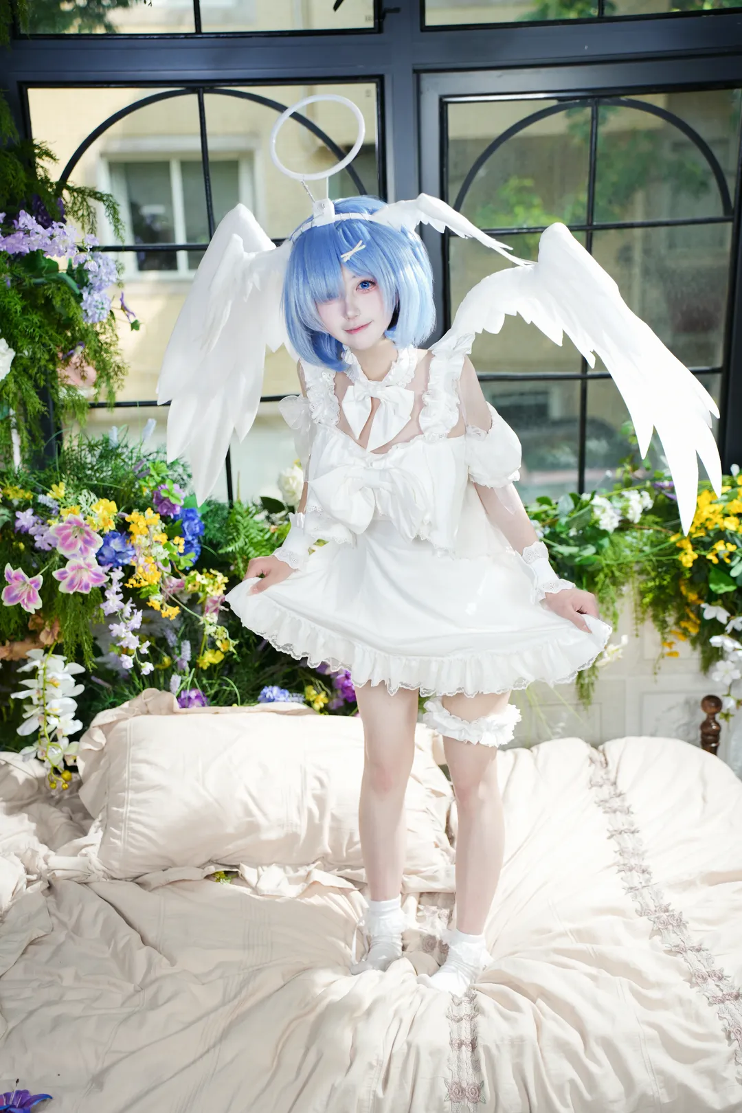 二次元摄影, 蕾姆cos, 甜美风格, cosplay正片, 天使造型 - 第6张