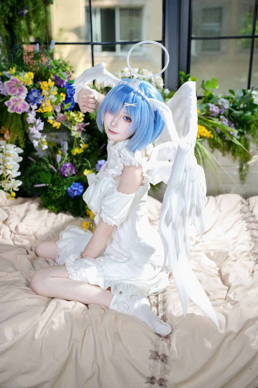 二次元摄影, 蕾姆cos, 甜美风格, cosplay正片, 天使造型 - 第8张
