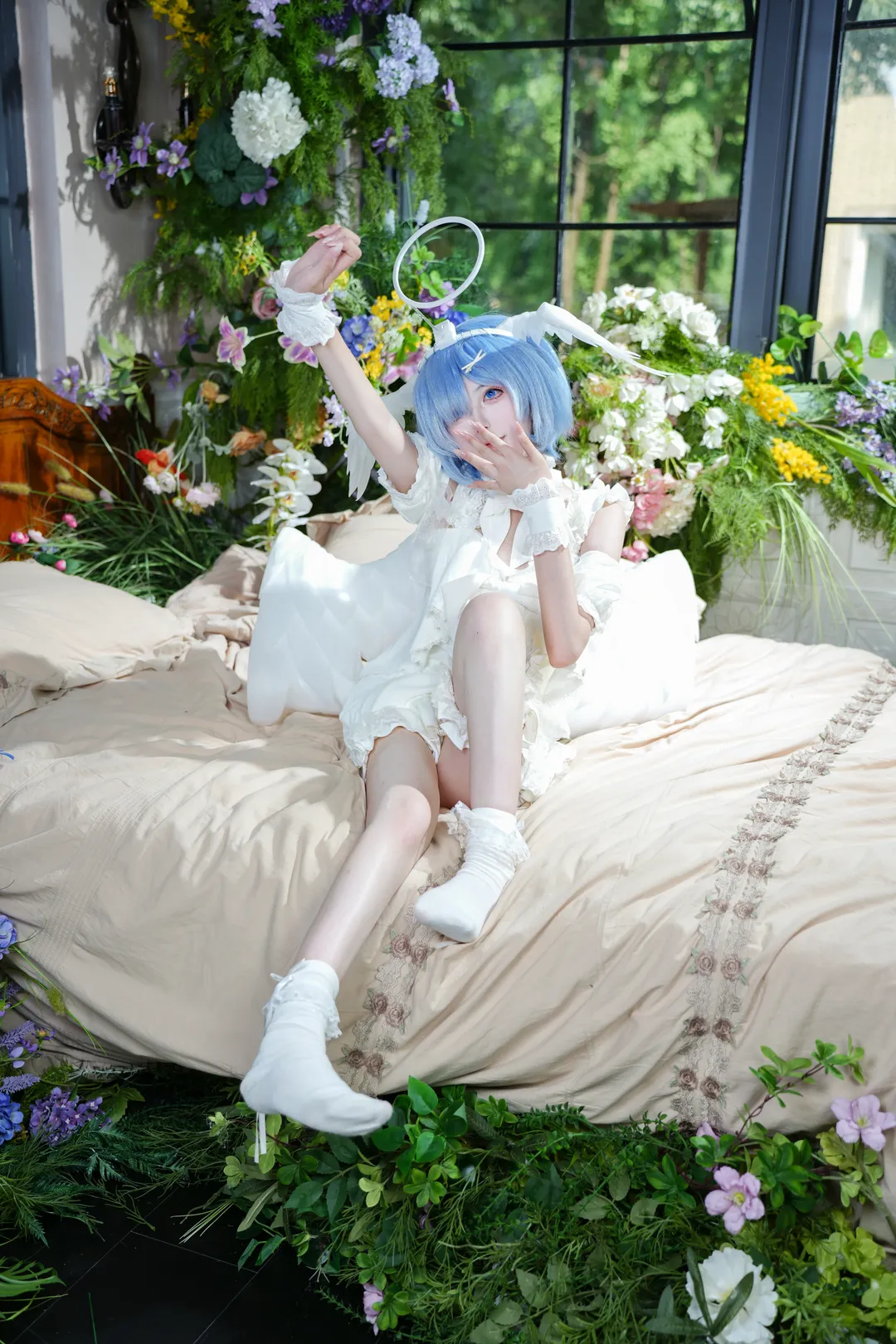 二次元摄影, 蕾姆cos, 甜美风格, cosplay正片, 天使造型 - 第9张