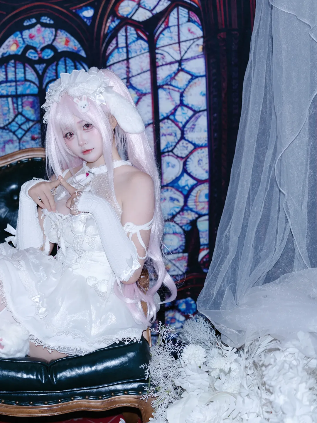 イベント写真, うさ耳スタイル, 勝利の女神：NIKKE, 二次元ファッション, 白系コスプレ