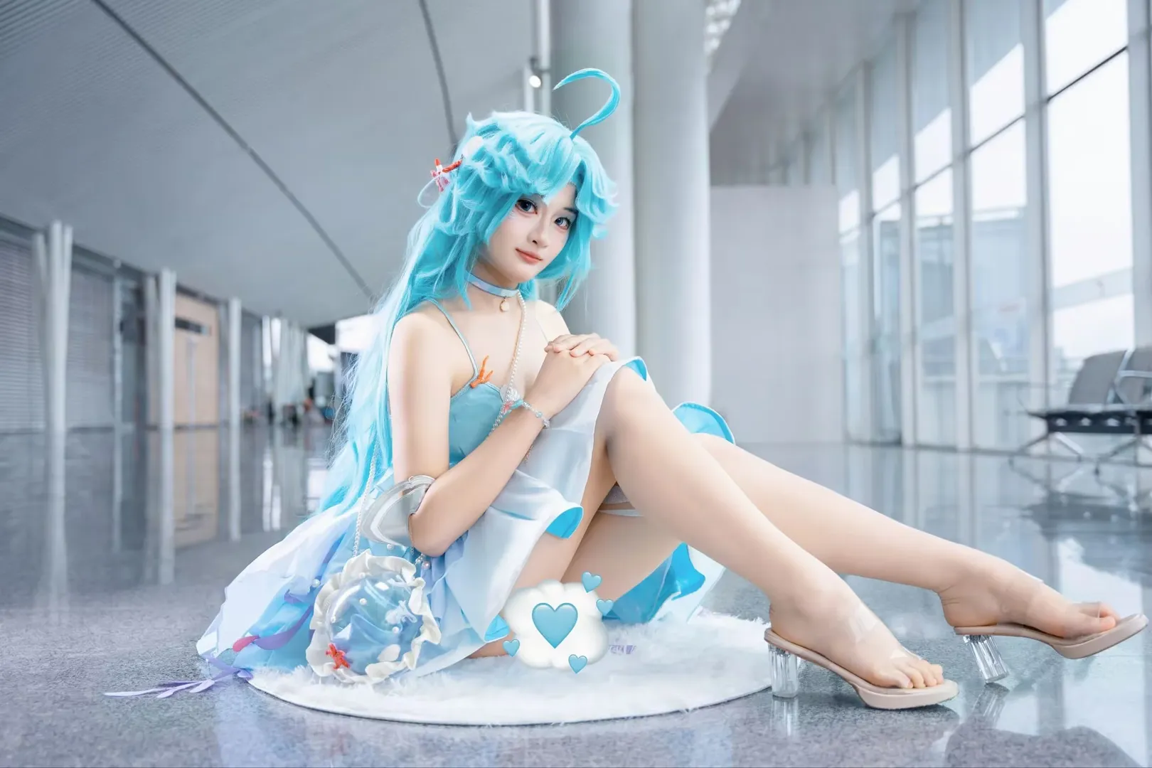 コスプレ, イベント撮影, 二次元コスプレイヤー, 水色ウィッグ, マリンスタイル - 1枚目