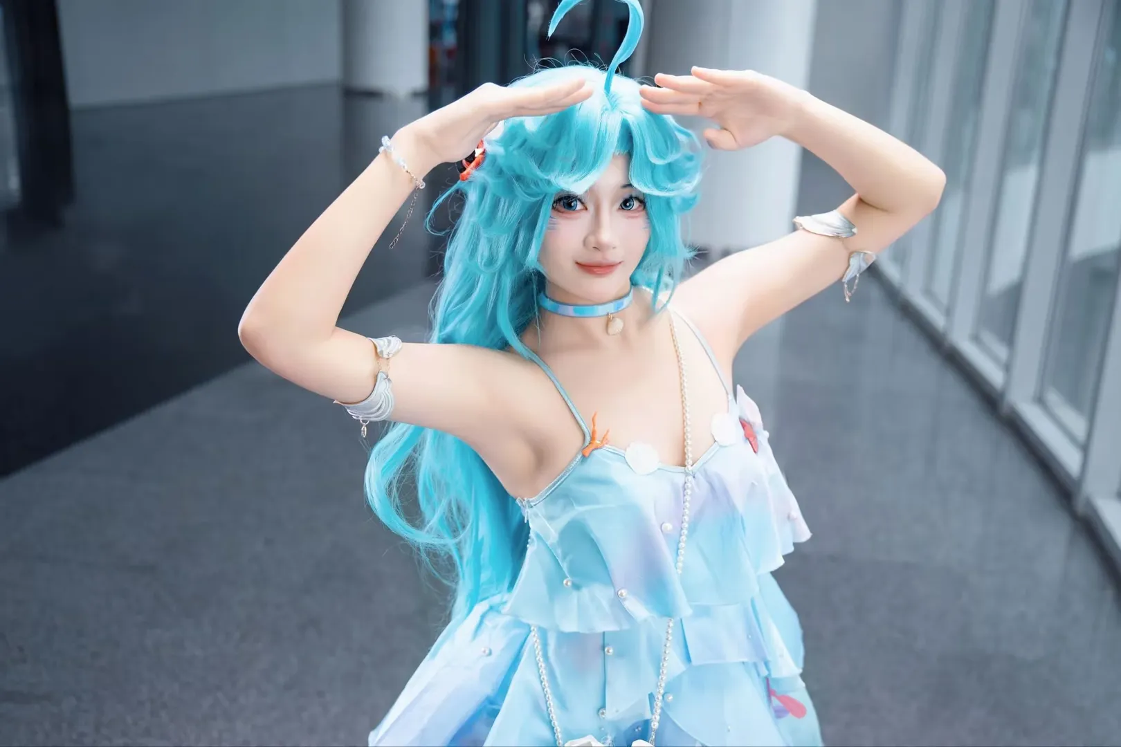 コスプレ, イベント撮影, 二次元コスプレイヤー, 水色ウィッグ, マリンスタイル - 7枚目