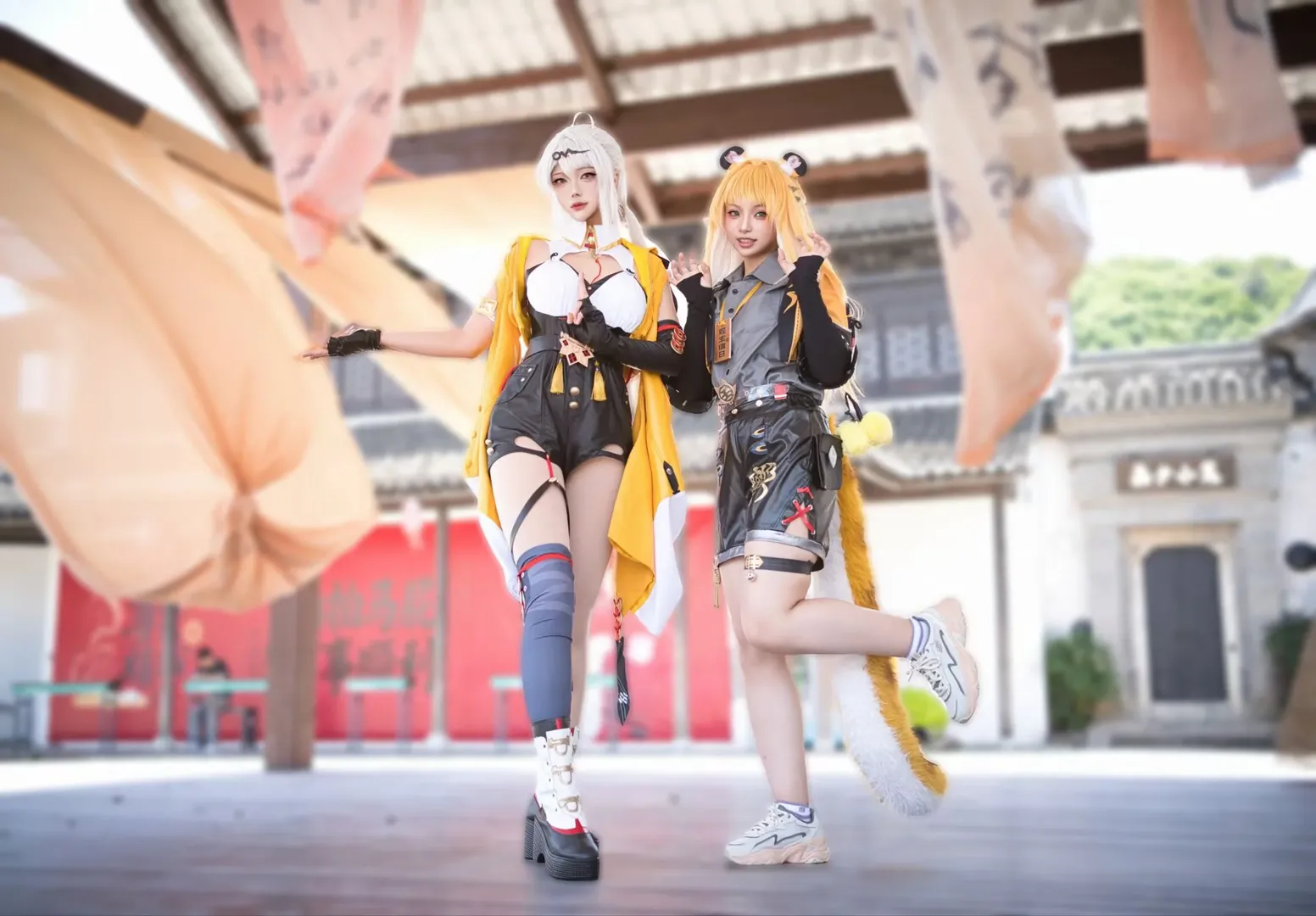 ロールプレイ, コスプレ, 古風撮影, 二人ロケ, 獣耳スタイル
