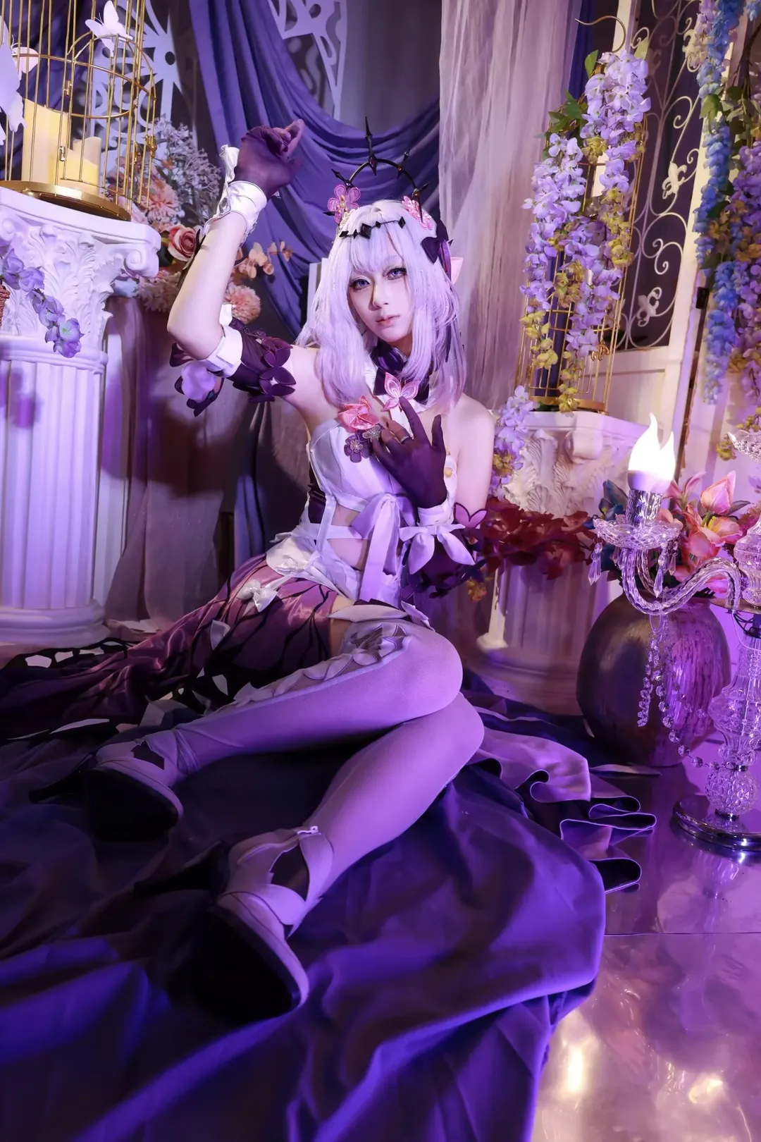 氛围感, cosplay, 二次元摄影, 紫藤花, 镰刀 - 第3张