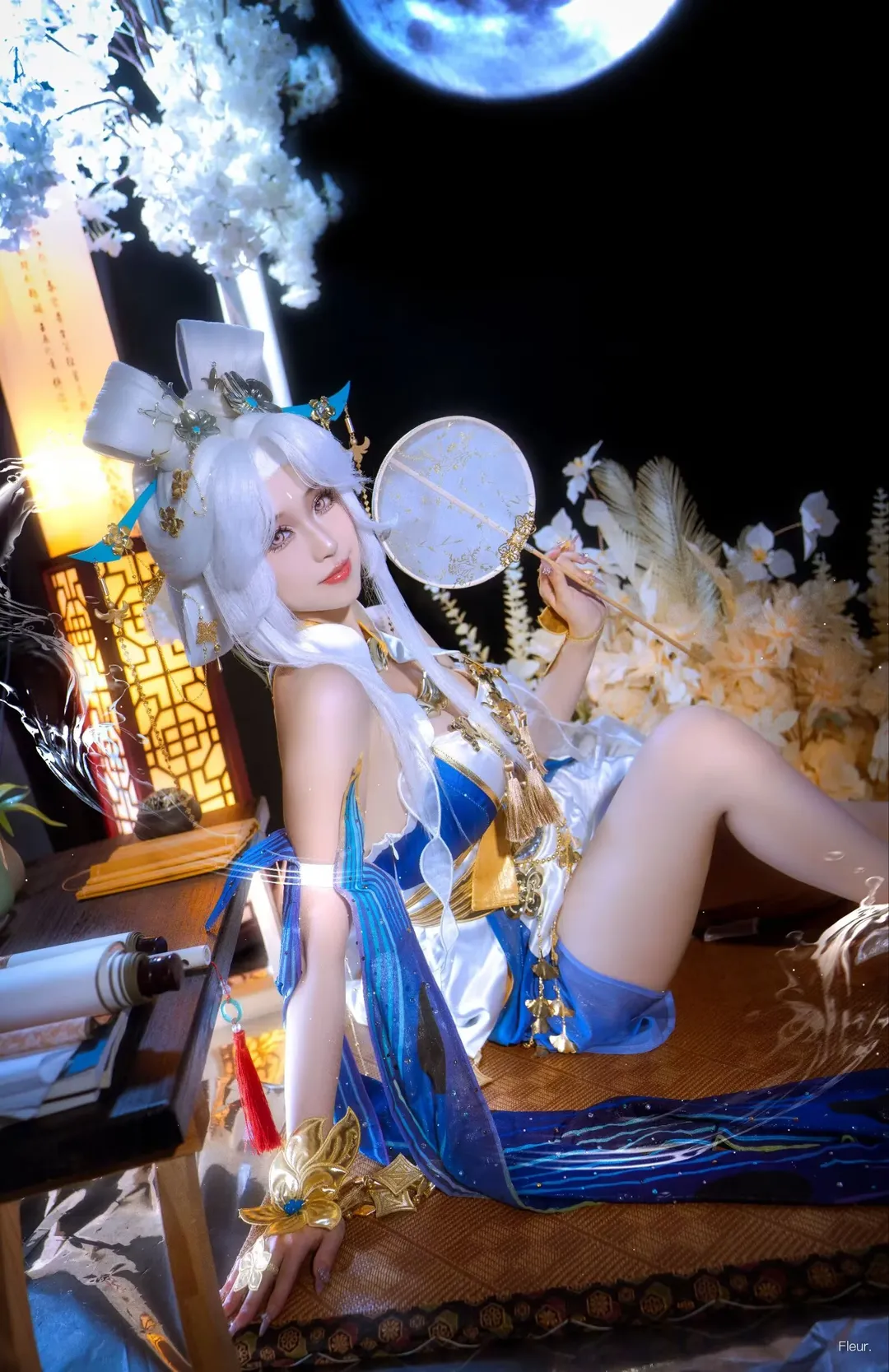 古风cosplay, 仙气造型, 嫦娥cos, 国风摄影, 月下写真 - 第3张