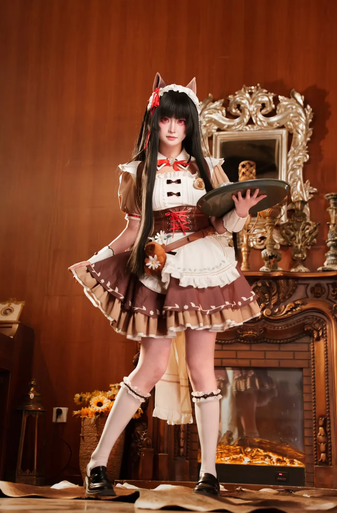 cosplay, 猫耳, 女仆装, 二次元穿搭, 复古摄影 - 第2张