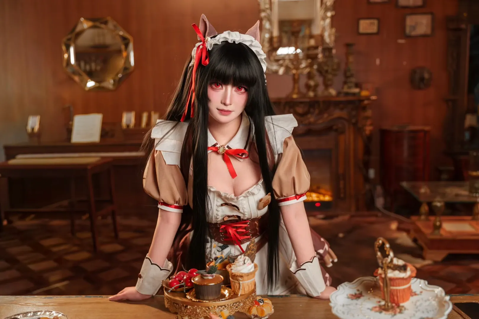 cosplay, 猫耳, 女仆装, 二次元穿搭, 复古摄影 - 第4张