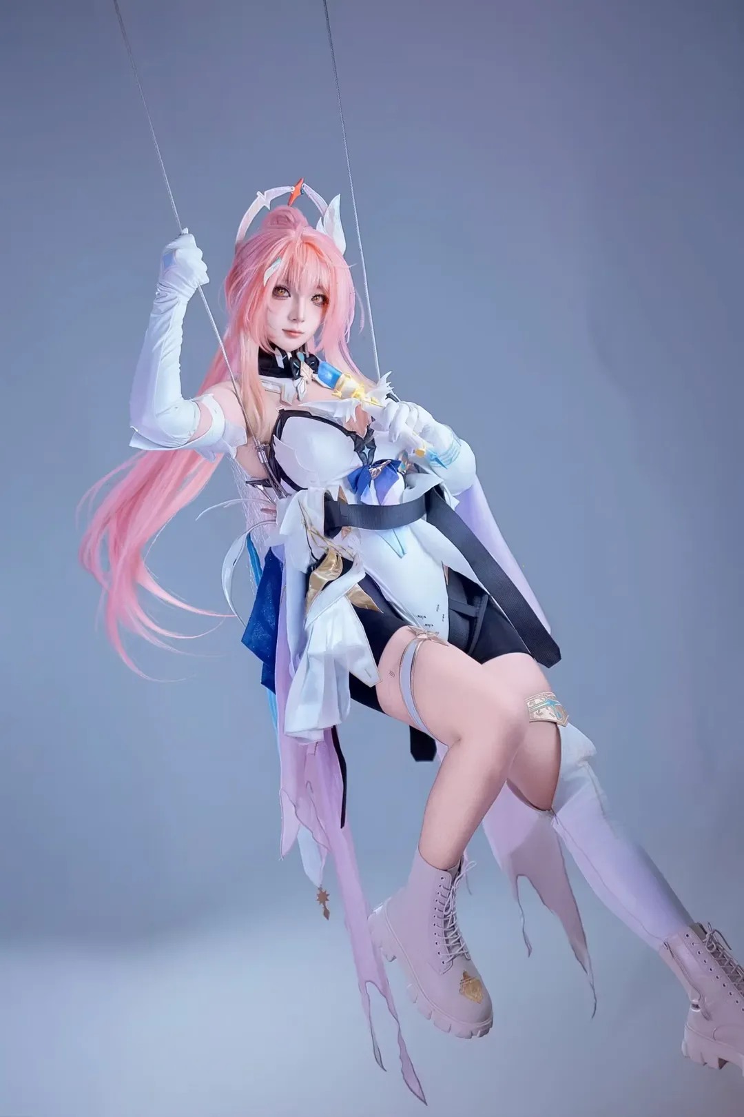 粉色长发, 棚拍, cosplay正片, 元气少女, 悬吊摄影 - 第2张
