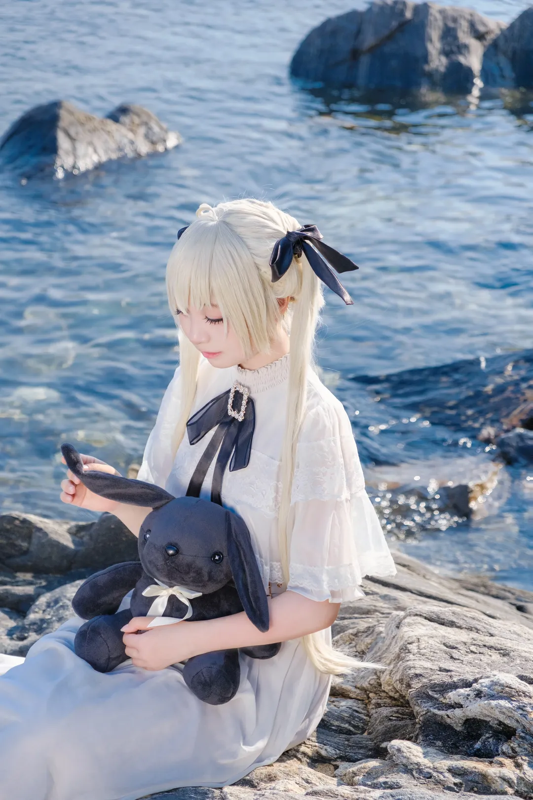 春日野穹cos, 二次元cos, cosplay摄影, 海边外景, 缘分的天空 - 第2张