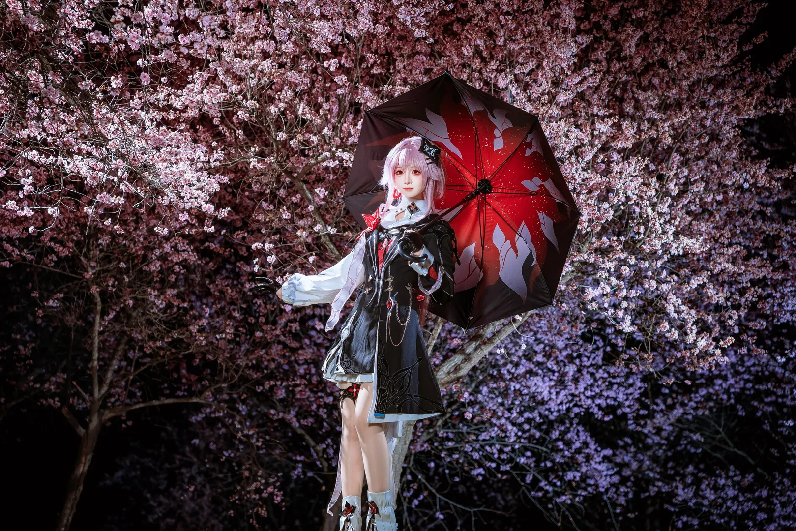崩坏星穹铁道, 二次元cosplay, 长夜月cos, 夜景人像, 夜樱摄影